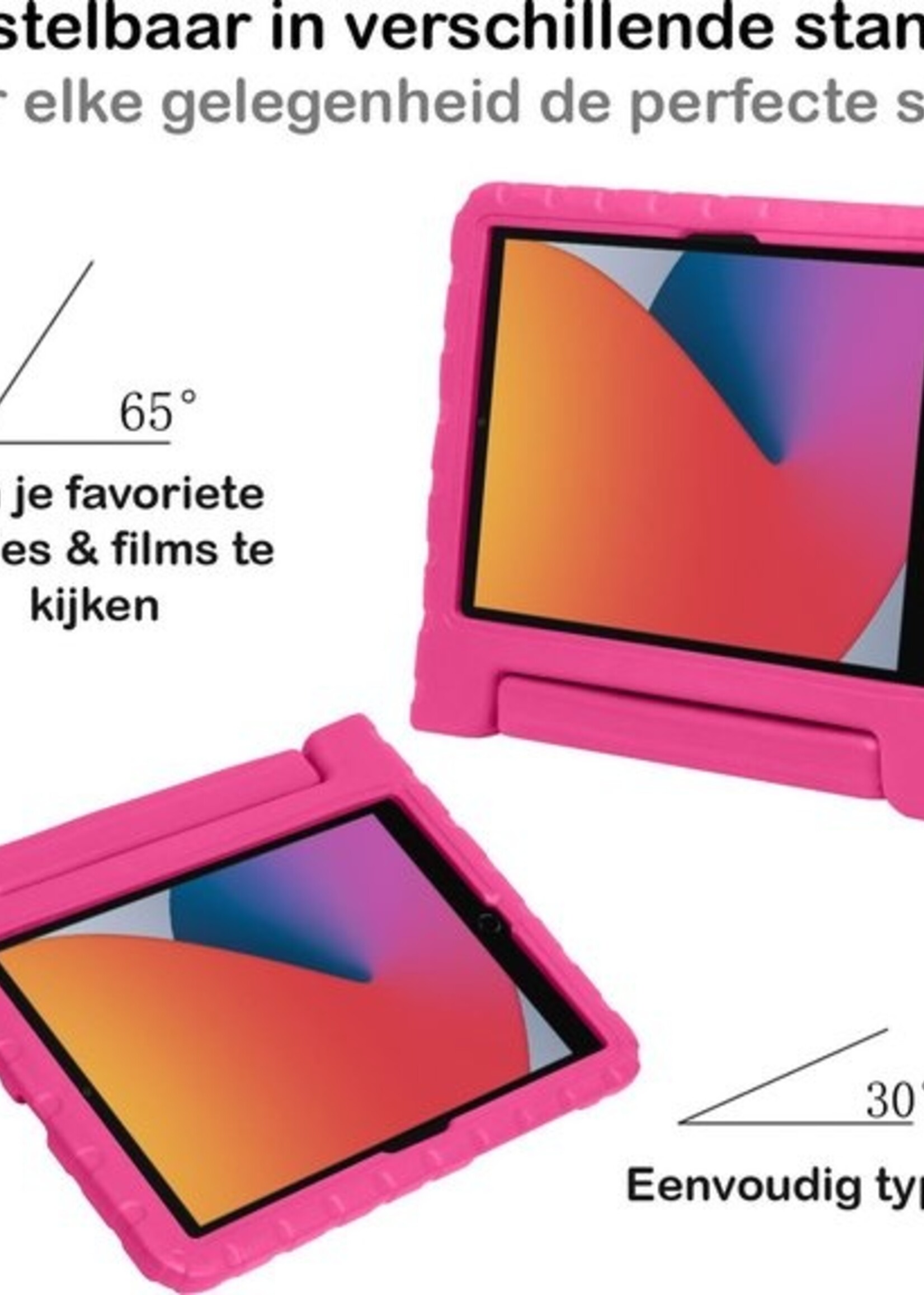 BTH Kinderhoes Geschikt voor iPad 10.2 2019/2020 Hoes Kinder Hoesje Kids Case Cover Kidsproof - Hoesje Geschikt voor iPad 7/8 Hoesje Kinder Hoes - Roze
