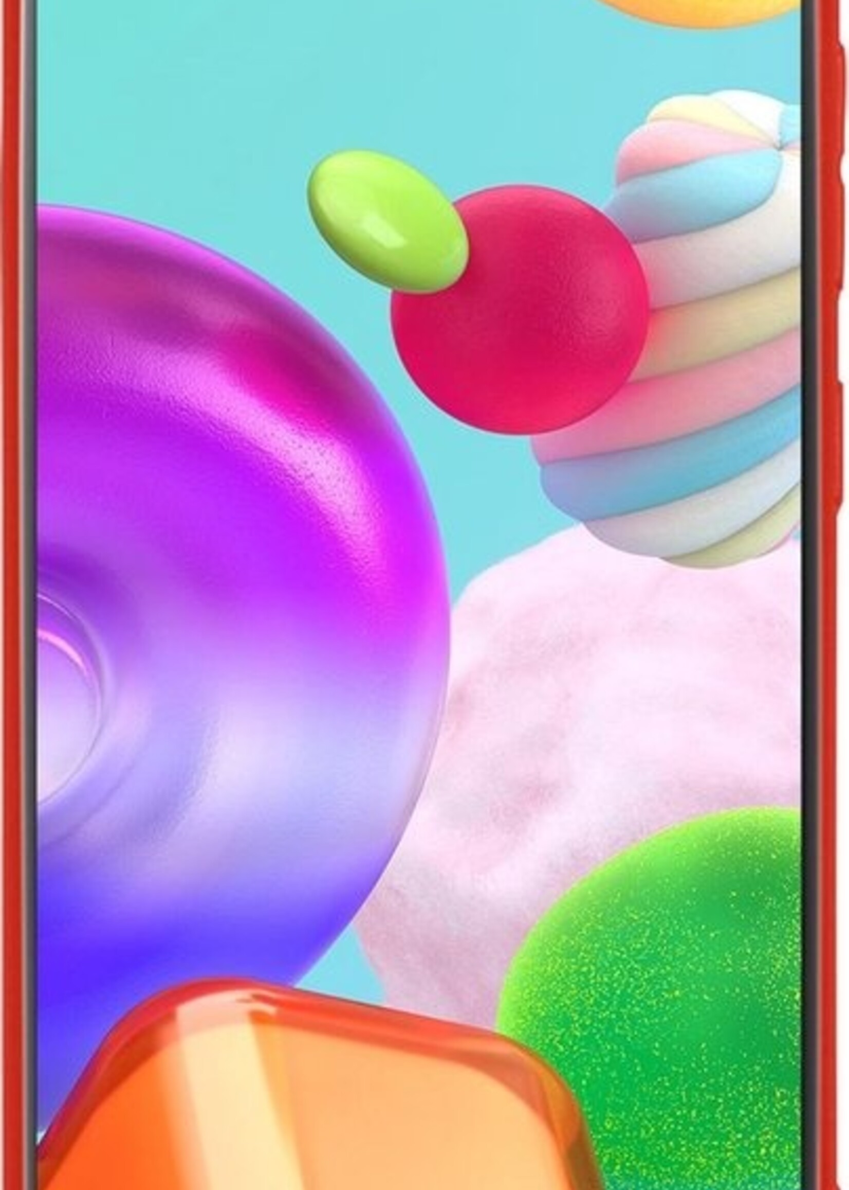 BTH Hoesje Geschikt voor Samsung A41 Hoesje Siliconen Case Hoes - Hoes Geschikt voor Samsung Galaxy A41 Hoes Cover Case - Rood