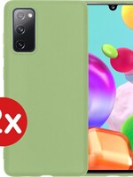 BTH BTH 2 PACK - Samsung Galaxy A41 hoesje siliconen - Groen