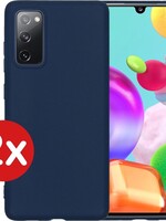 BTH BTH 2 PACK - Samsung Galaxy A41 hoesje siliconen - Donkerblauw