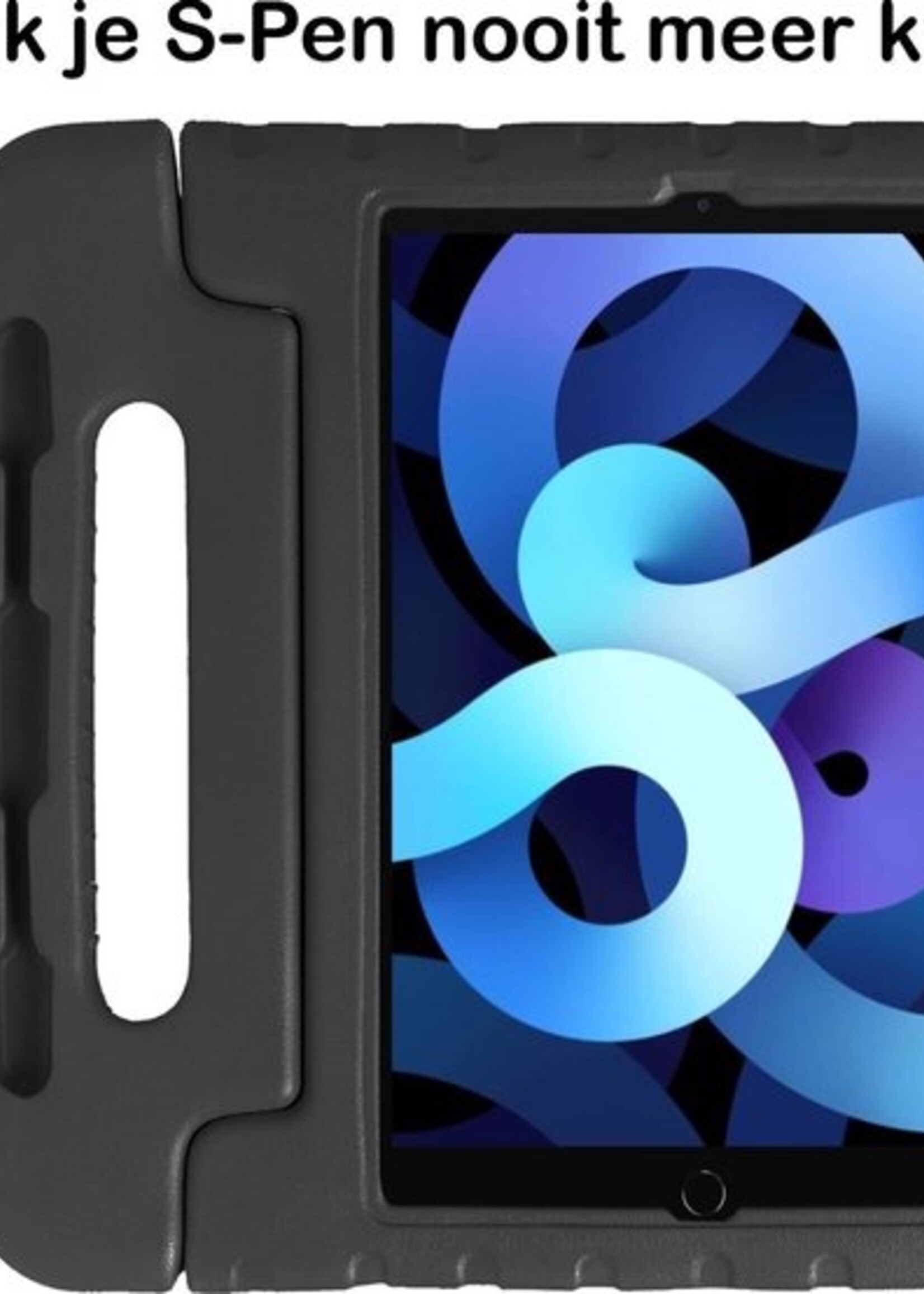 BTH Kinderhoes Geschikt voor iPad Air 2020 Hoes Kinder Hoesje Kids Case Cover Kidsproof - Hoesje Geschikt voor iPad Air 4 2020 Hoesje Kinder Hoes - Zwart