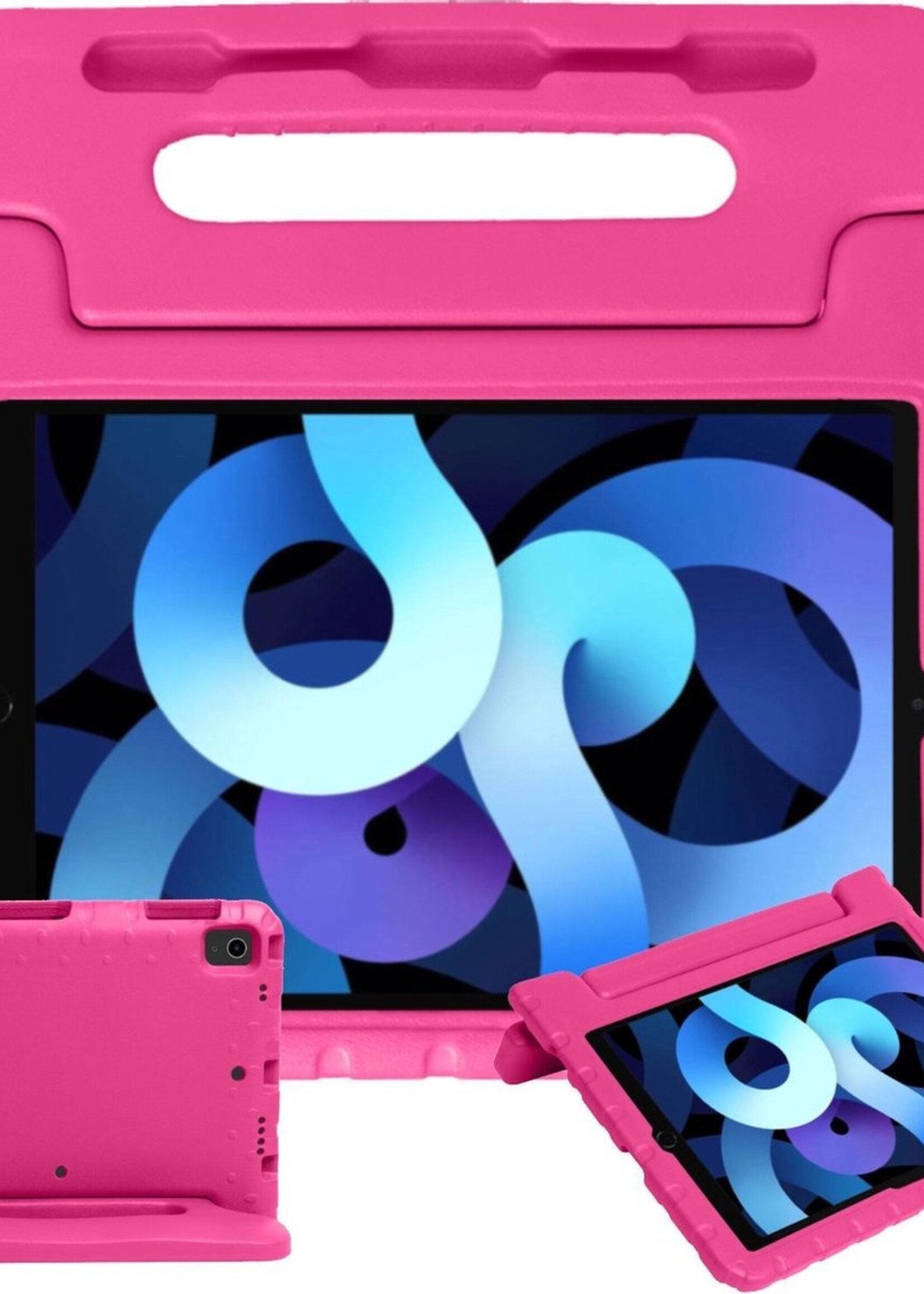 BTH Kinderhoes Geschikt voor iPad Air 2020 Hoes Kinder Hoesje Kids Case Cover Kidsproof - Hoesje Geschikt voor iPad Air 4 2020 Hoesje Kinder Hoes - Roze