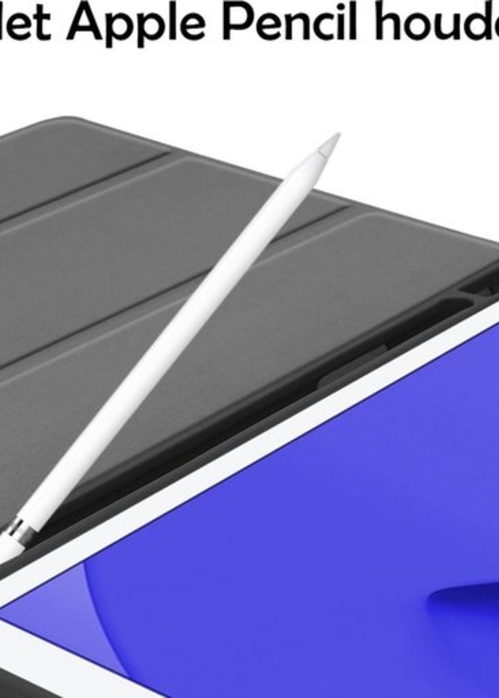 BTH Hoes Geschikt voor iPad 10.2 2019/2020 Hoes Luxe Book Case Met Uitsparing Geschikt voor Apple Pencil - Hoesje Geschikt voor iPad 7/8 Hoesje Cover Case - Grijs