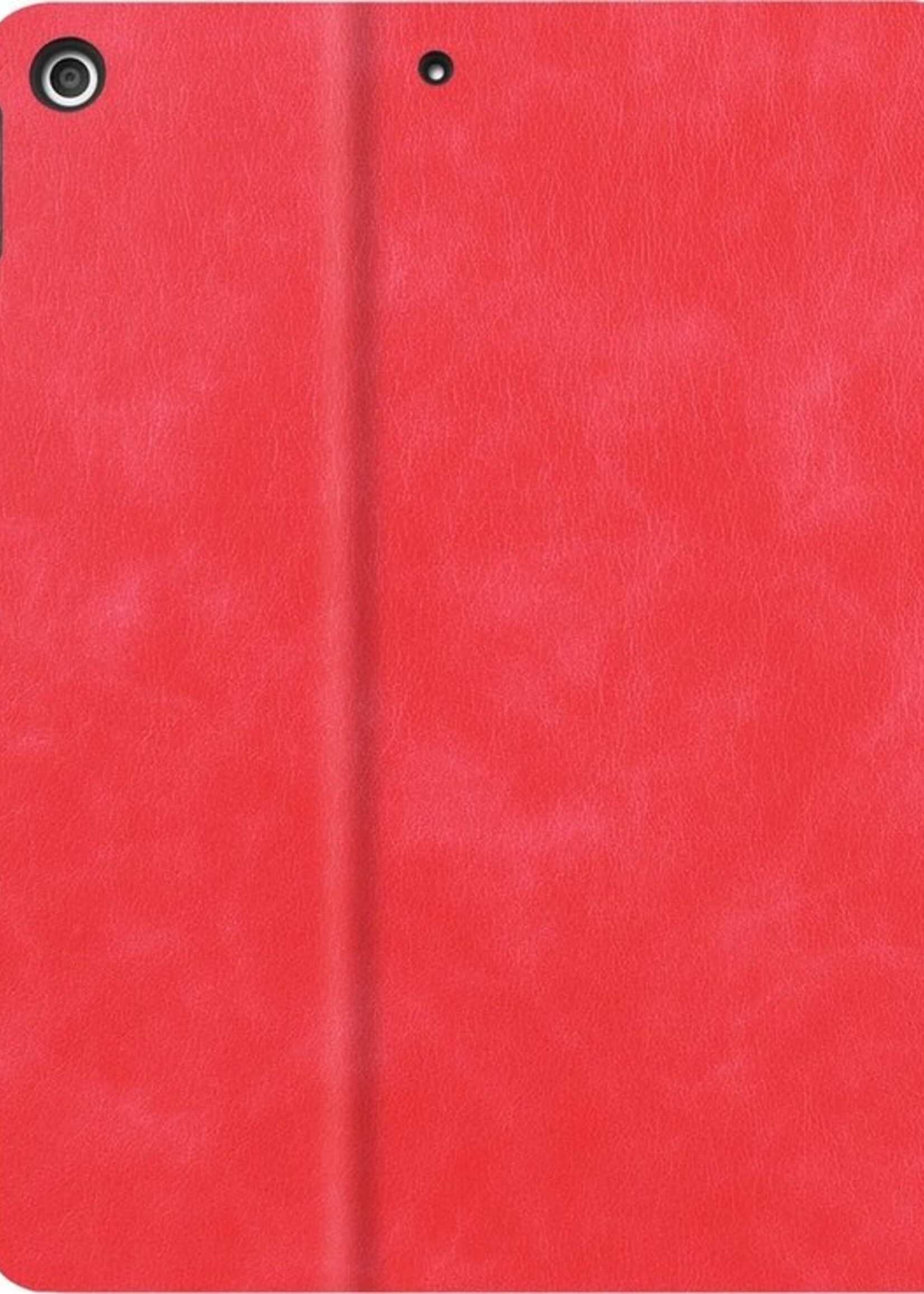 BTH Hoes Geschikt voor iPad 10.2 2019/2020 Hoes Luxe Book Case Met Uitsparing Geschikt voor Apple Pencil - Hoesje Geschikt voor iPad 7/8 Hoesje Cover Case - Rood