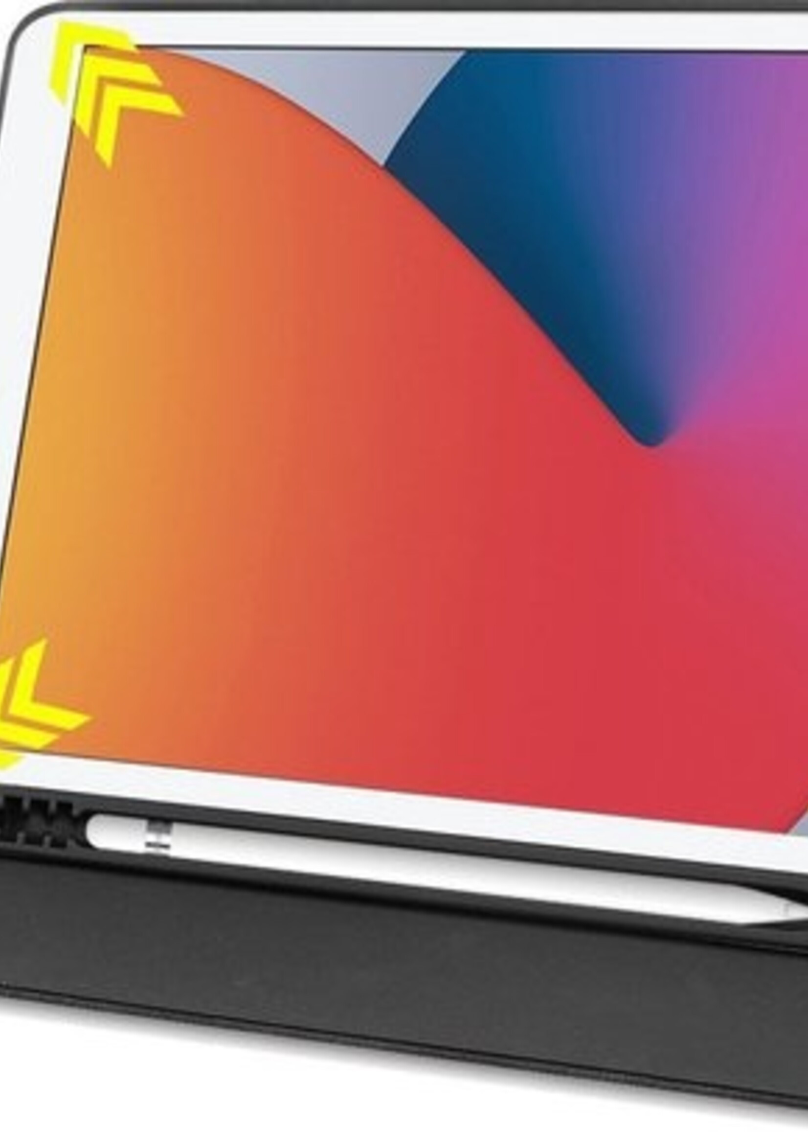 BTH Hoes Geschikt voor iPad 10.2 2019/2020 Hoes Luxe Book Case Met Uitsparing Geschikt voor Apple Pencil Met Screenprotector - Hoesje Geschikt voor iPad 7/8 Hoesje Cover Case - Zwart
