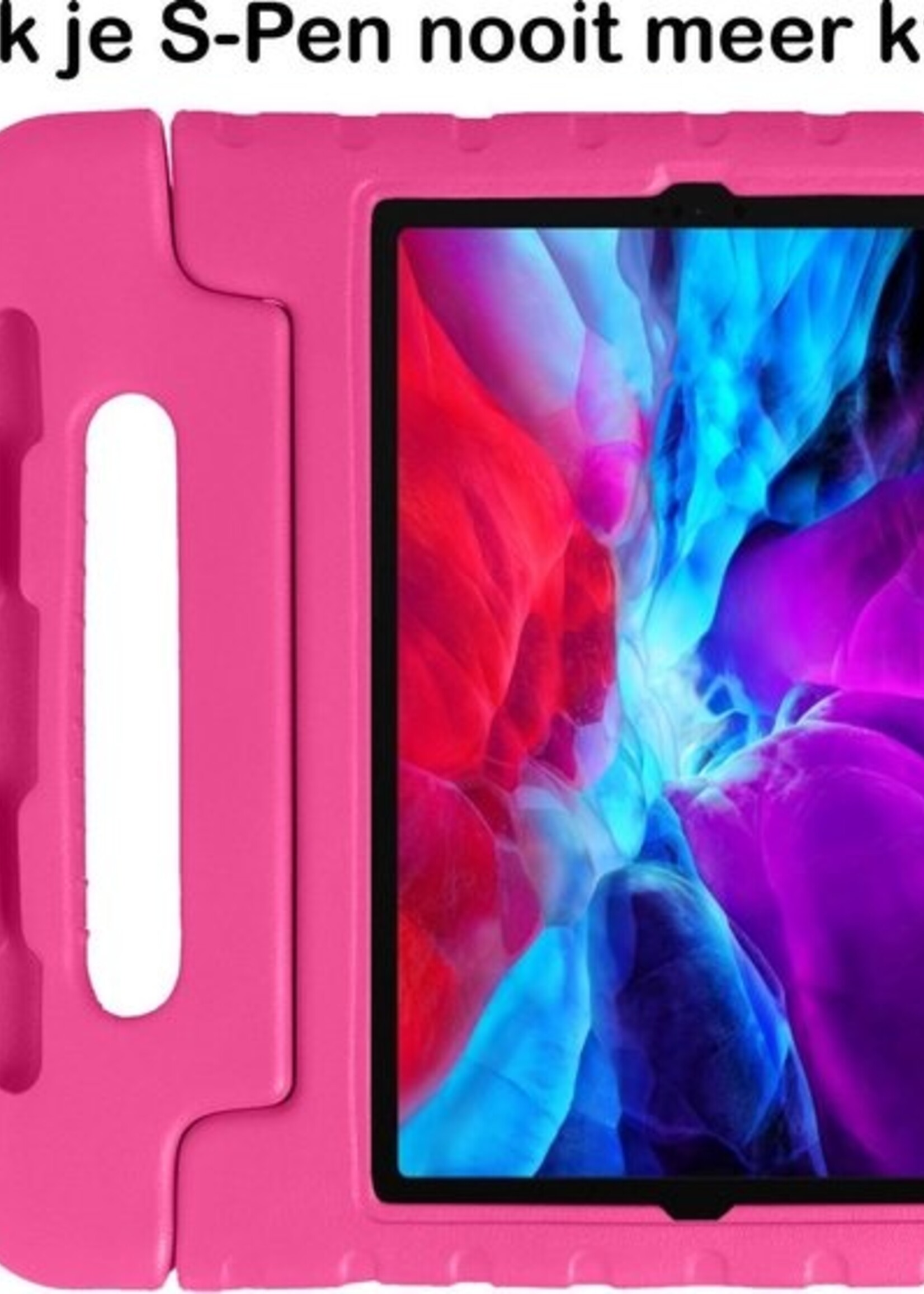 BTH Kinderhoes Geschikt voor iPad Pro 2020 (11 inch) Hoes Kinder Hoesje Kids Case Cover Kidsproof Met Screenprotector - Hoesje Geschikt voor iPad Pro 11 inch (2020) Hoesje Kinder Hoes - Roze