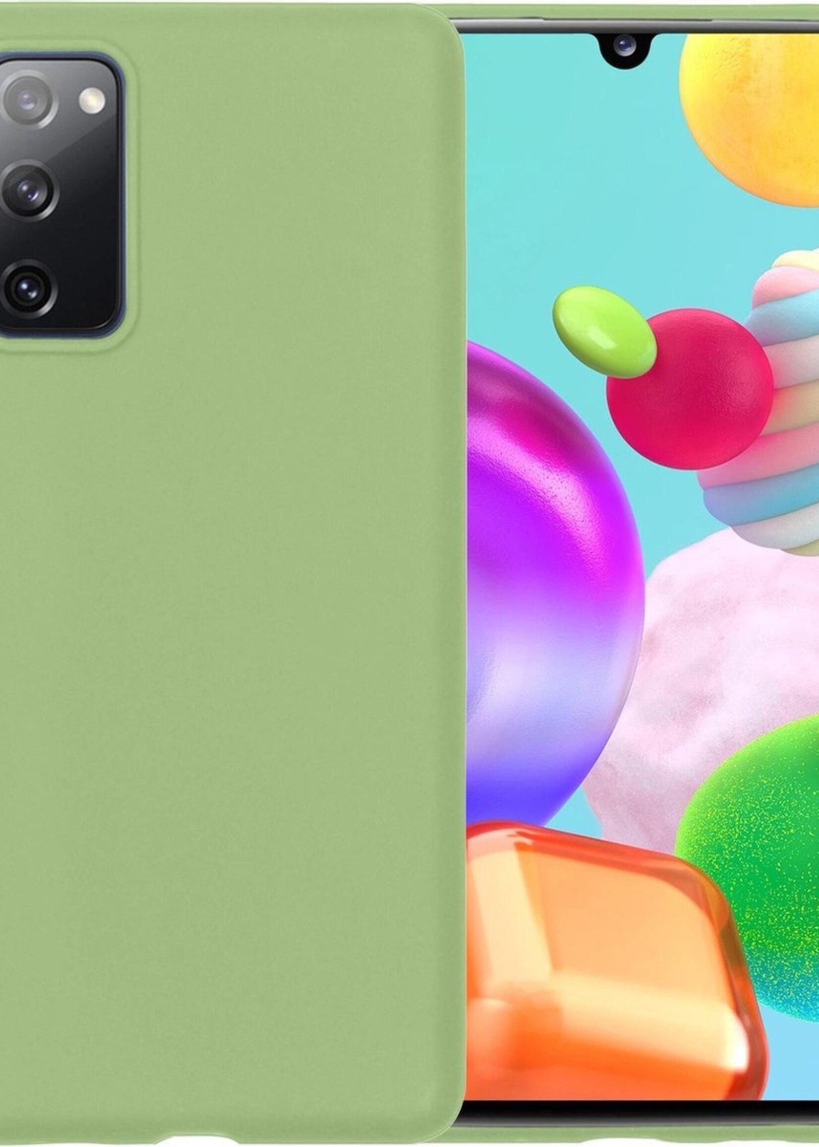 BTH Hoesje Geschikt voor Samsung A41 Hoesje Siliconen Case Hoes - Hoes Geschikt voor Samsung Galaxy A41 Hoes Cover Case - Groen
