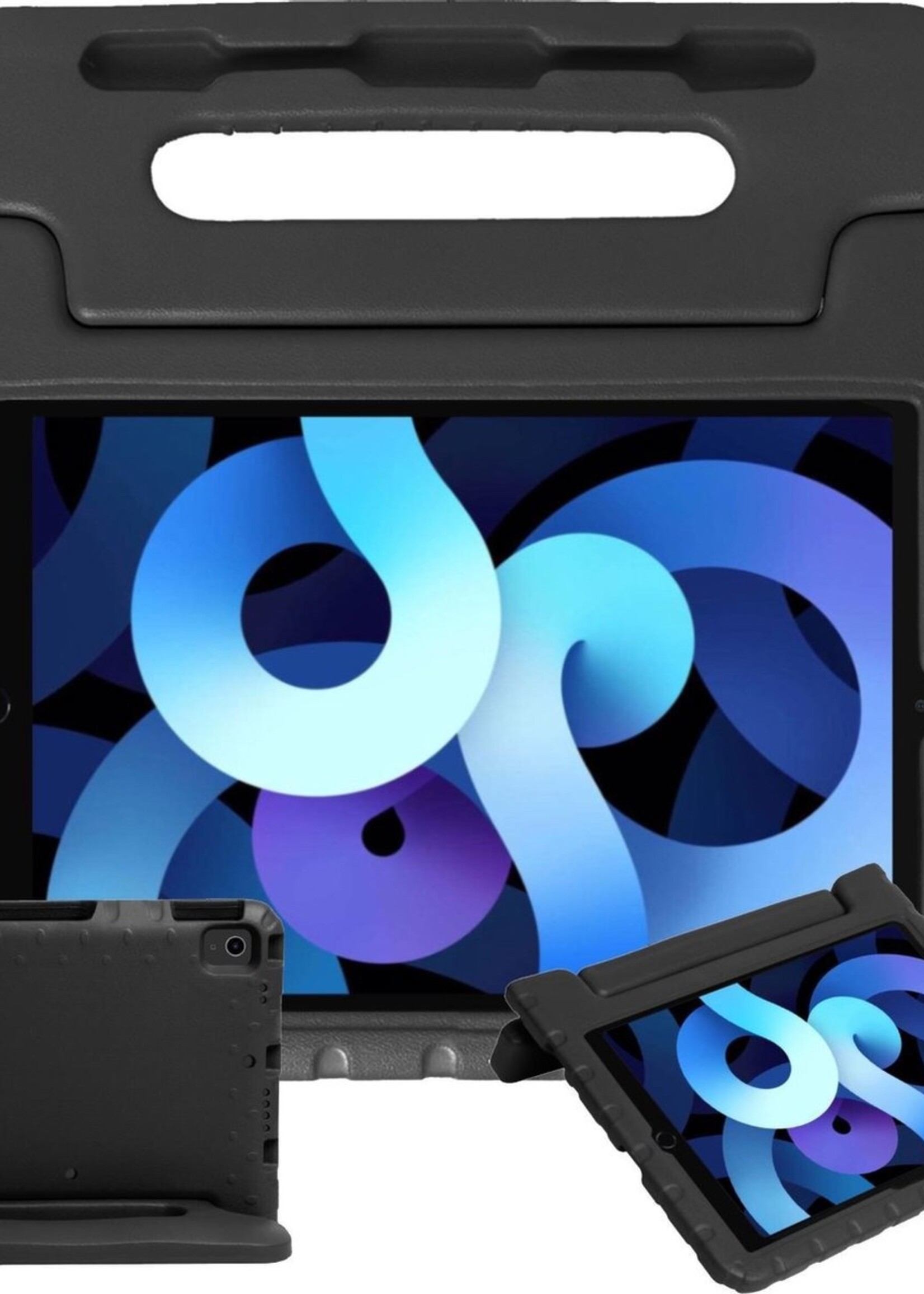 BTH Kinderhoes Geschikt voor iPad Air 2020 Hoes Kinder Hoesje Kids Case Cover Kidsproof - Hoesje Geschikt voor iPad Air 4 2020 Hoesje Kinder Hoes - Zwart