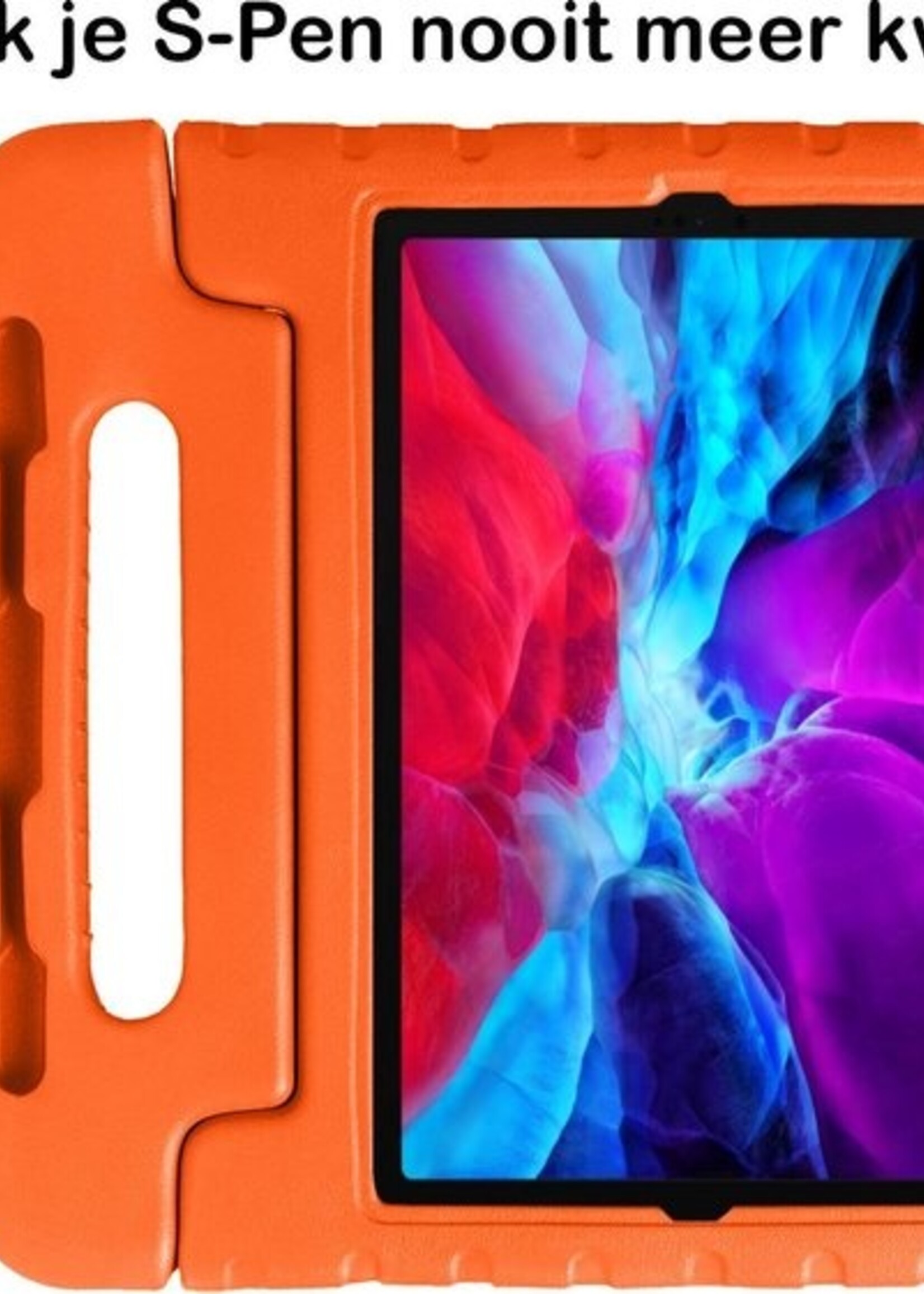 BTH Kinderhoes Geschikt voor iPad Pro 2020 (11 inch) Hoes Kinder Hoesje Kids Case Cover Kidsproof Met 2x Screenprotector - Hoesje Geschikt voor iPad Pro 11 inch (2020) Hoesje Kinder Hoes - Oranje