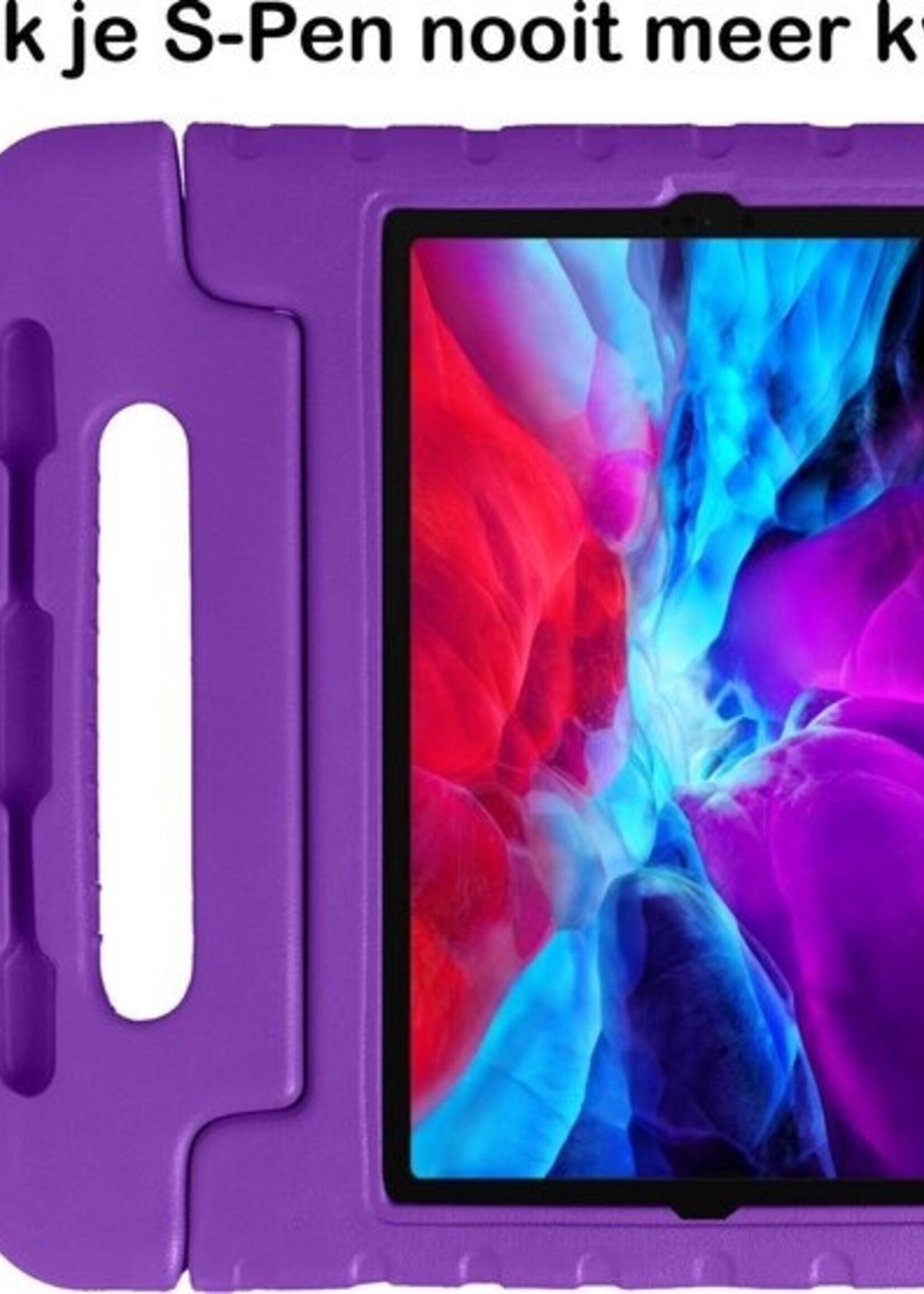 BTH Kinderhoes Geschikt voor iPad Pro 2020 (11 inch) Hoes Kinder Hoesje Kids Case Cover Kidsproof Met 2x Screenprotector - Hoesje Geschikt voor iPad Pro 11 inch (2020) Hoesje Kinder Hoes - Paars