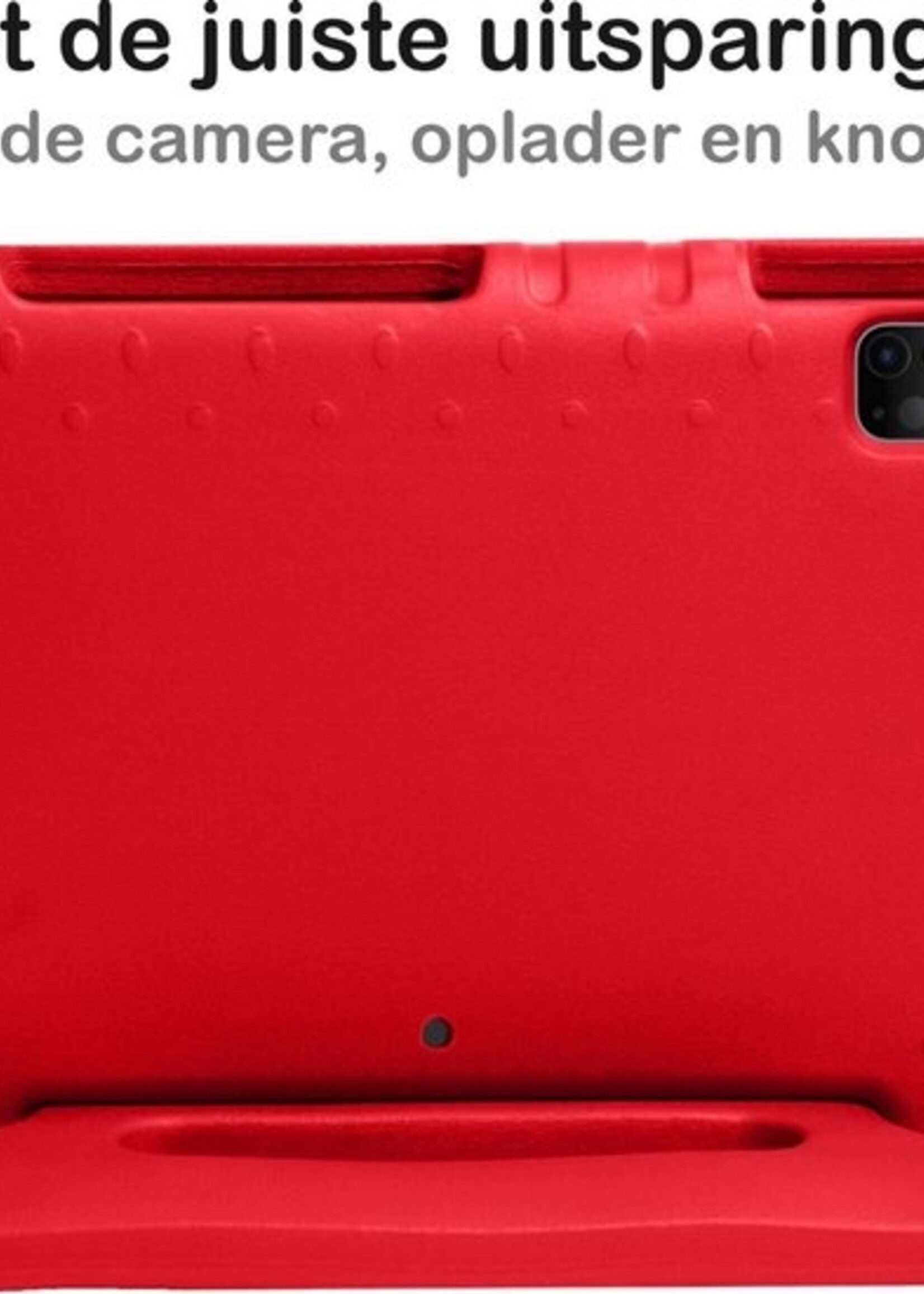 BTH Kinderhoes Geschikt voor iPad Pro 2020 (11 inch) Hoes Kinder Hoesje Kids Case Cover Kidsproof Met 2x Screenprotector - Hoesje Geschikt voor iPad Pro 11 inch (2020) Hoesje Kinder Hoes - Rood