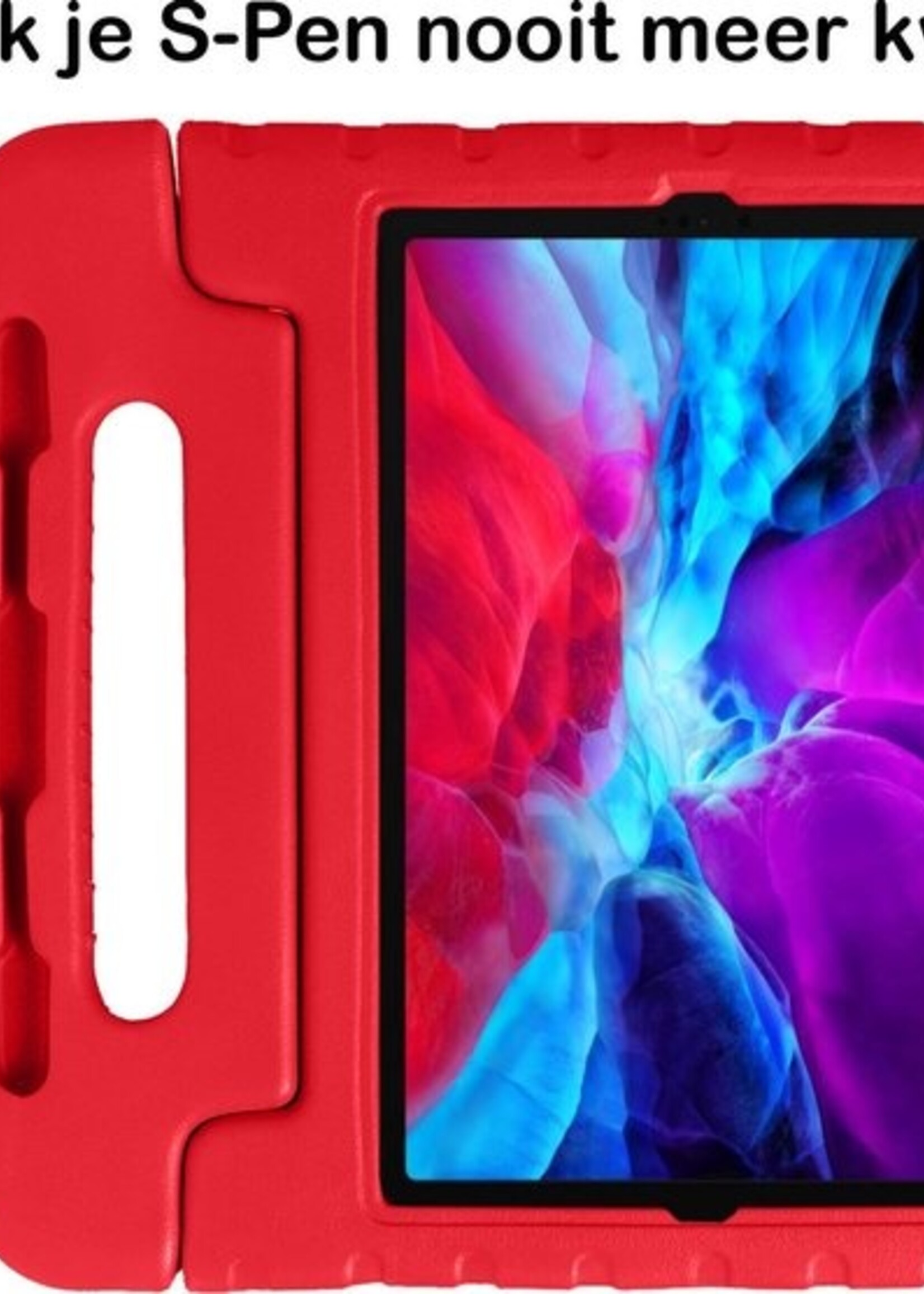 BTH Kinderhoes Geschikt voor iPad Pro 2020 (11 inch) Hoes Kinder Hoesje Kids Case Cover Kidsproof Met 2x Screenprotector - Hoesje Geschikt voor iPad Pro 11 inch (2020) Hoesje Kinder Hoes - Rood