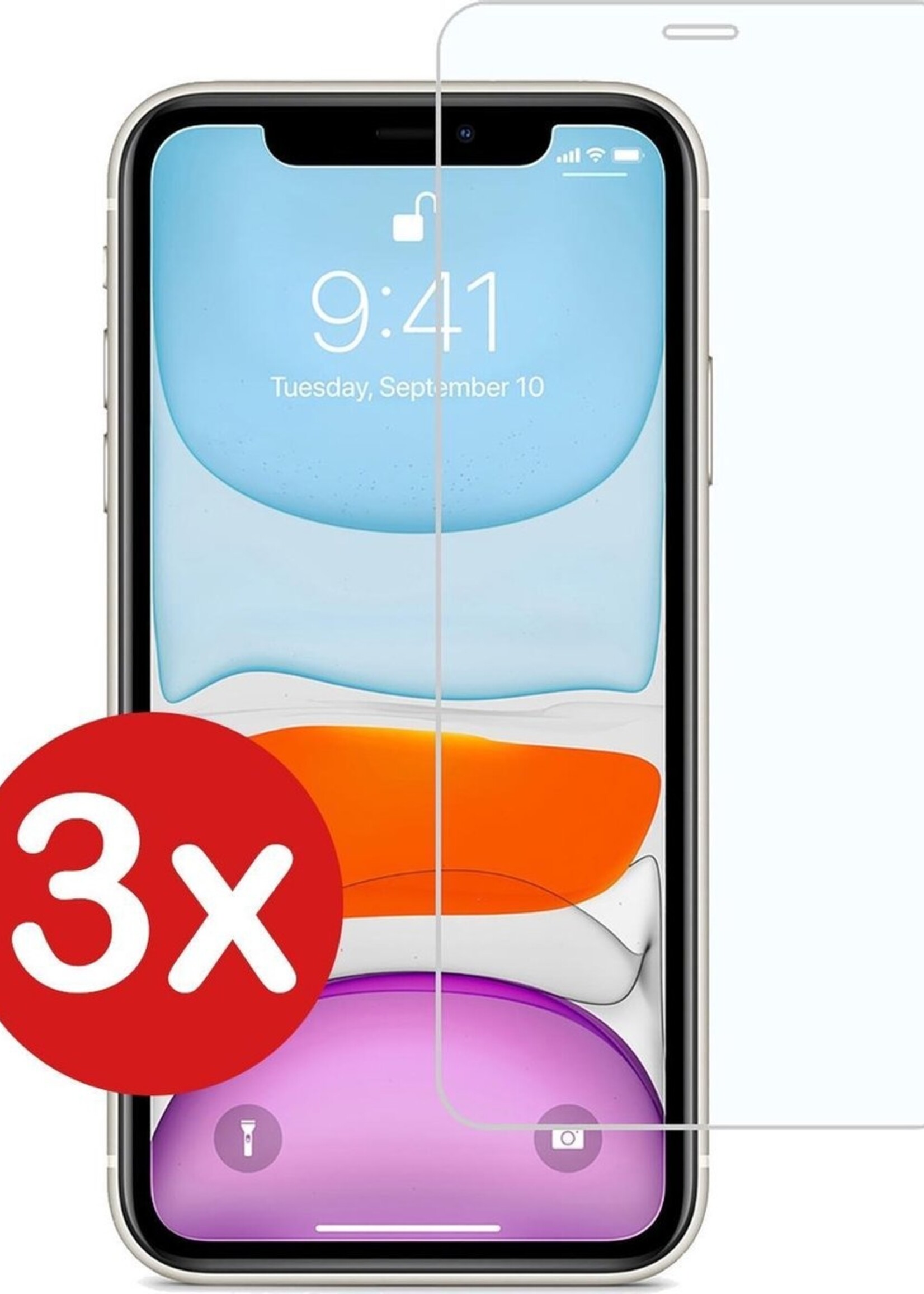 BTH Screenprotector Geschikt voor iPhone Xs Max Screenprotector Glas Gehard Met Dichte Notch - Screenprotector Geschikt voor iPhone Xs Max Screen Protector Glas Tempered Glass - 3 PACK