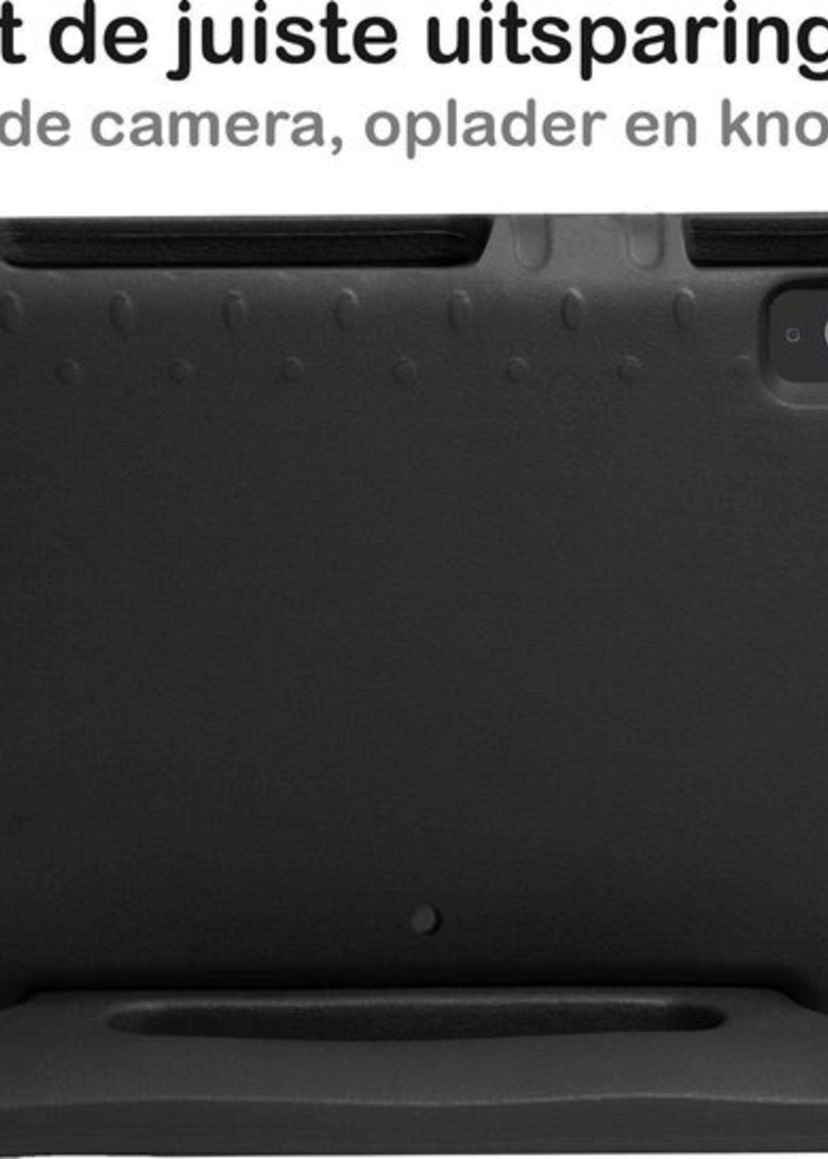 BTH Kinderhoes Geschikt voor iPad Air 2020 Hoes Kinder Hoesje Kids Case Cover Kidsproof Met Screenprotector - Hoesje Geschikt voor iPad Air 4 2020 Hoesje Kinder Hoes - Zwart