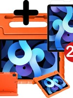 BTH BTH iPad Air 4 Kinderhoes - Met 2x Screenprotector - Oranje