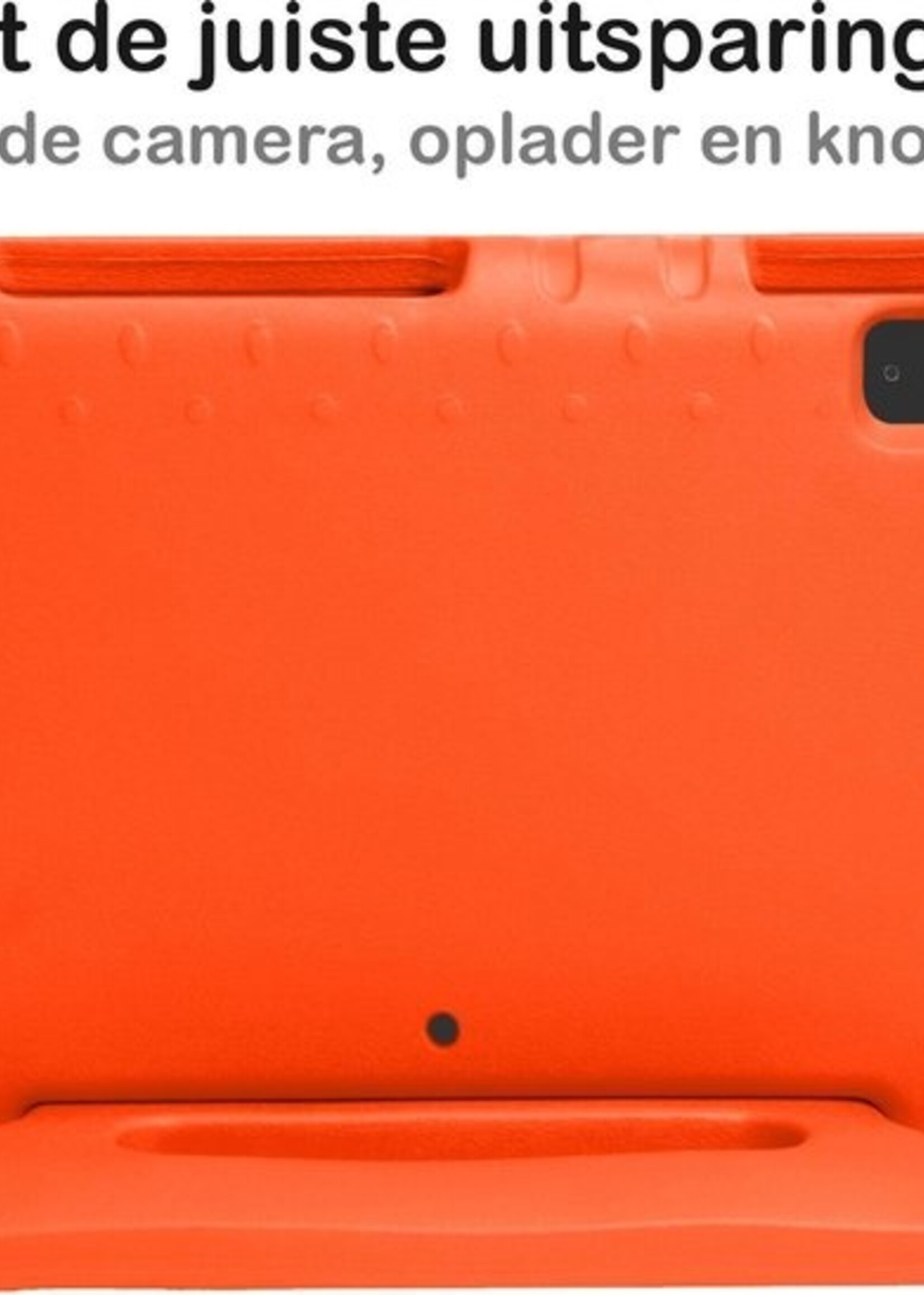 BTH Kinderhoes Geschikt voor iPad Air 2020 Hoes Kinder Hoesje Kids Case Cover Kidsproof Met 2x Screenprotector - Hoesje Geschikt voor iPad Air 4 2020 Hoesje Kinder Hoes - Oranje