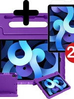 BTH BTH iPad Air 4 Kinderhoes - Met 2x Screenprotector - Paars