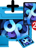 BTH BTH iPad Air 4 Kinderhoes - Met 2x Screenprotector - Blauw