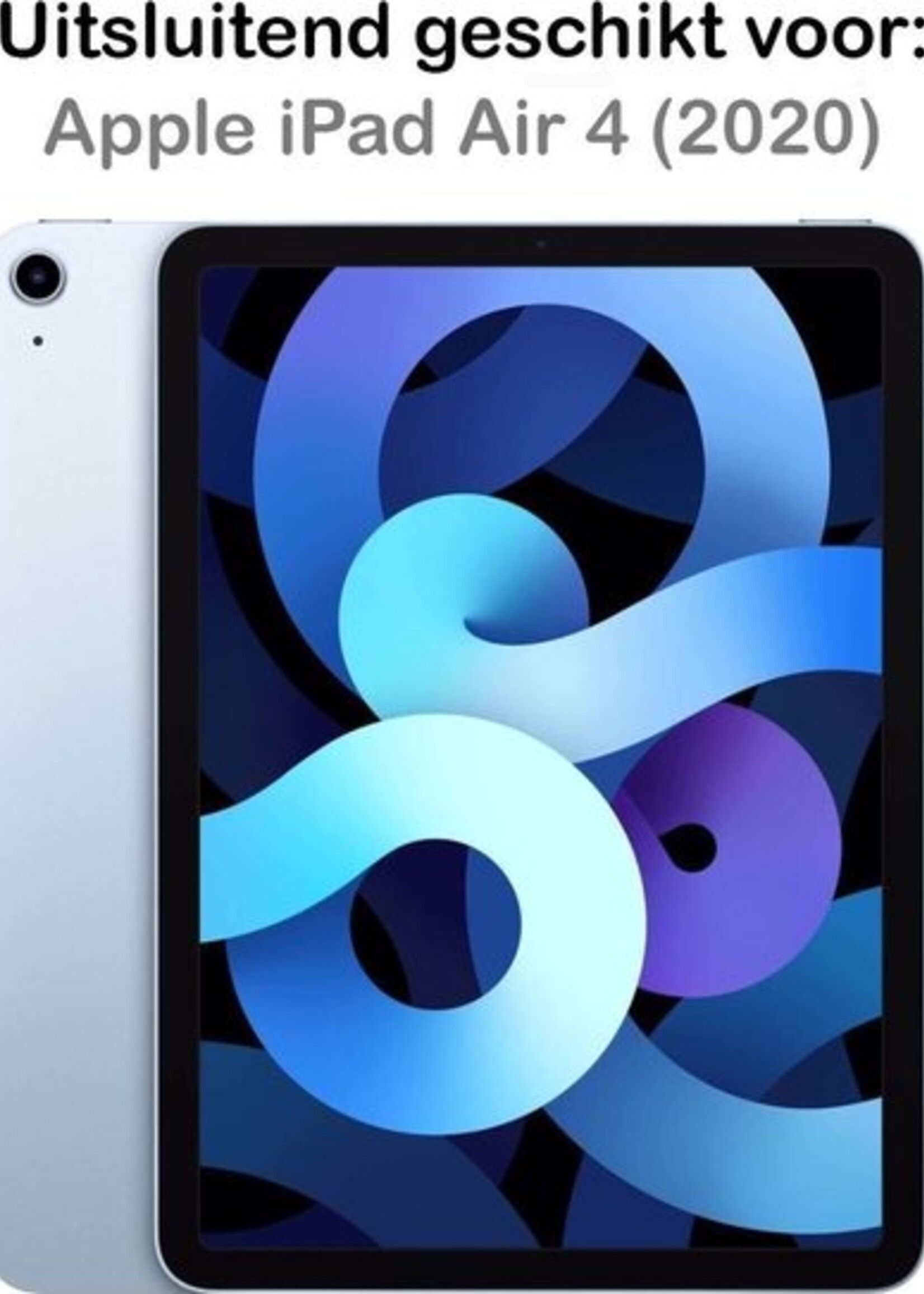 BTH Kinderhoes Geschikt voor iPad Air 2020 Hoes Kinder Hoesje Kids Case Cover Kidsproof Met 2x Screenprotector - Hoesje Geschikt voor iPad Air 4 2020 Hoesje Kinder Hoes - Blauw