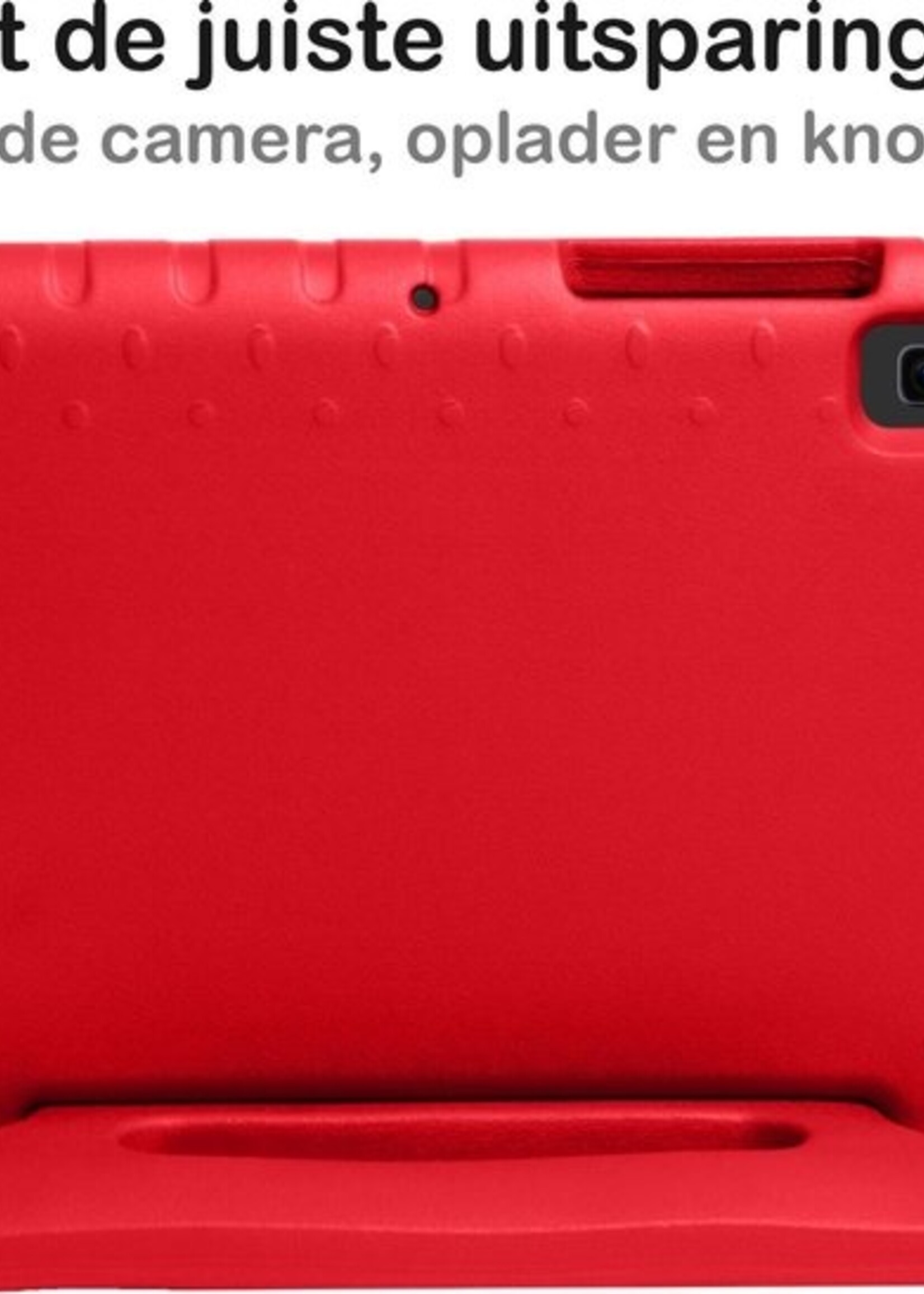 BTH Kinderhoes Geschikt voor Samsung Galaxy Tab A7 Hoes Kinder Hoesje Kids Case Cover Kidsproof Met Screenprotector - Hoesje Geschikt voor Samsung Tab A7 Hoesje Kinder Hoes - Rood