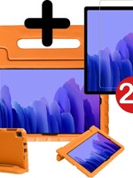 BTH BTH Samsung Galaxy Tab A7 2020 Kinderhoes - met 2x Screenprotector - Oranje