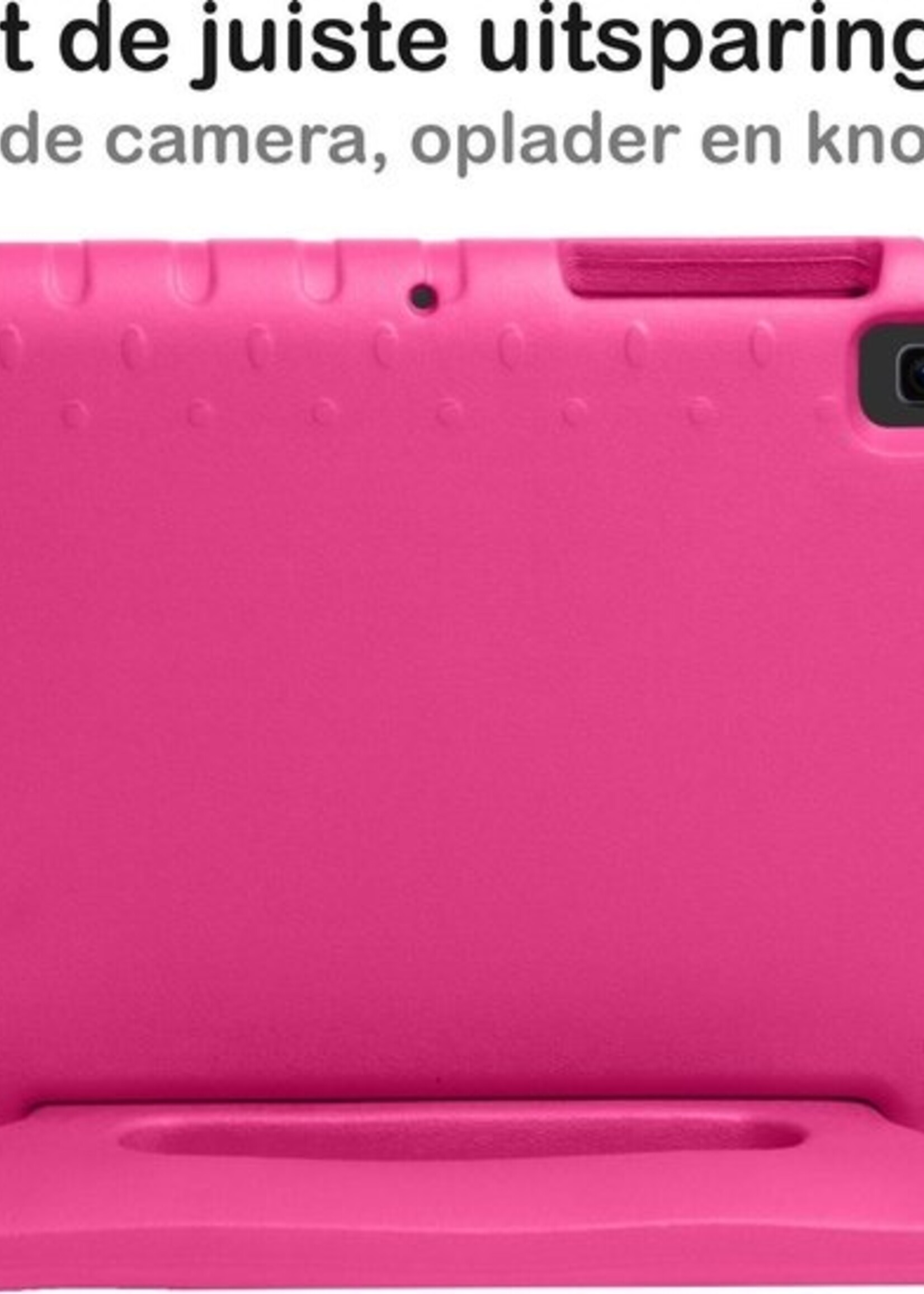 BTH Kinderhoes Geschikt voor Samsung Galaxy Tab A7 Hoes Kinder Hoesje Kids Case Cover Kidsproof Met 2x Screenprotector - Hoesje Geschikt voor Samsung Tab A7 Hoesje Kinder Hoes - Roze