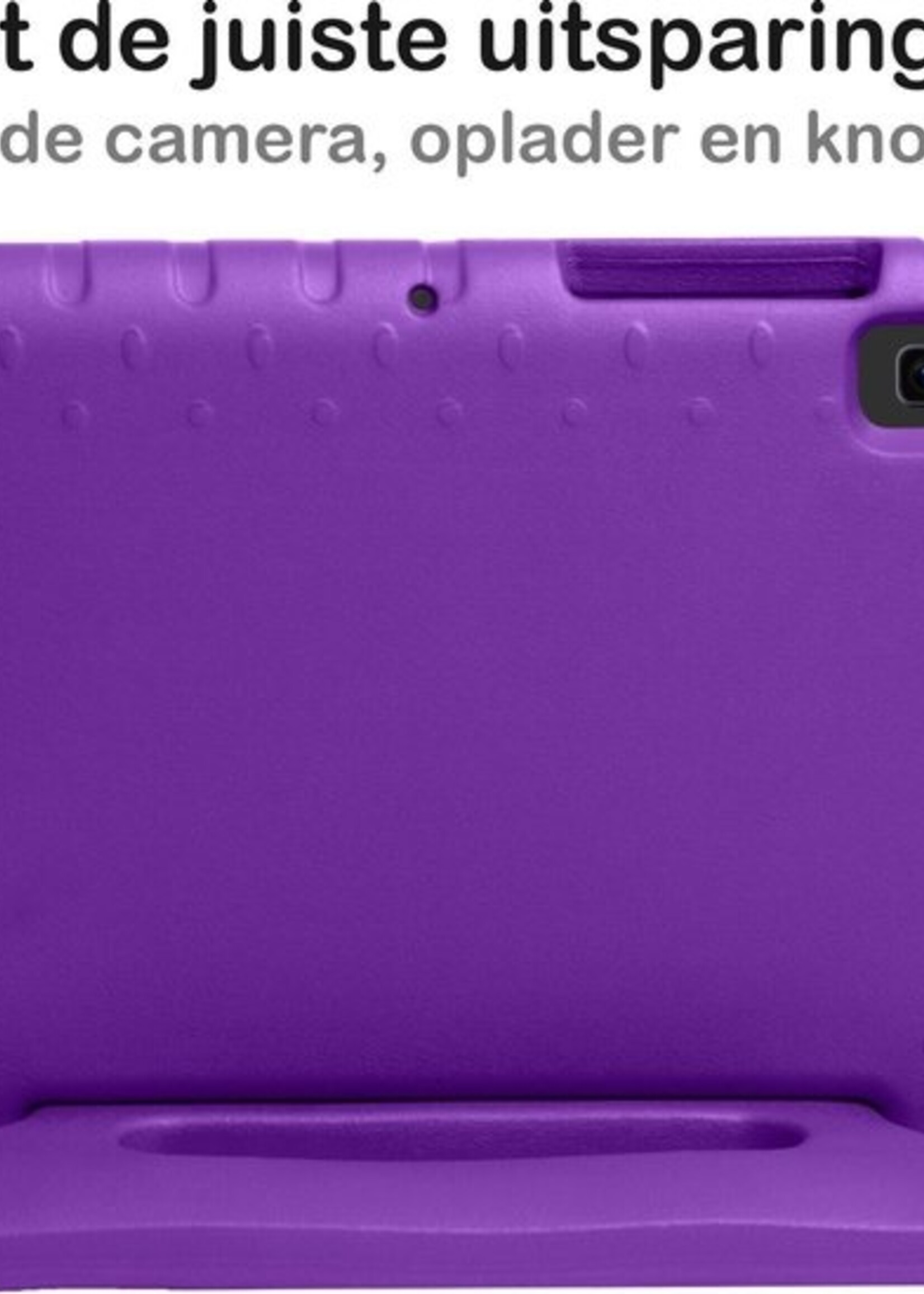 BTH Kinderhoes Geschikt voor Samsung Galaxy Tab A7 Hoes Kinder Hoesje Kids Case Cover Kidsproof Met 2x Screenprotector - Hoesje Geschikt voor Samsung Tab A7 Hoesje Kinder Hoes - Paars