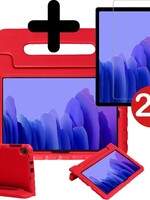 BTH BTH Samsung Galaxy Tab A7 2020 Kinderhoes - met 2x Screenprotector - Rood