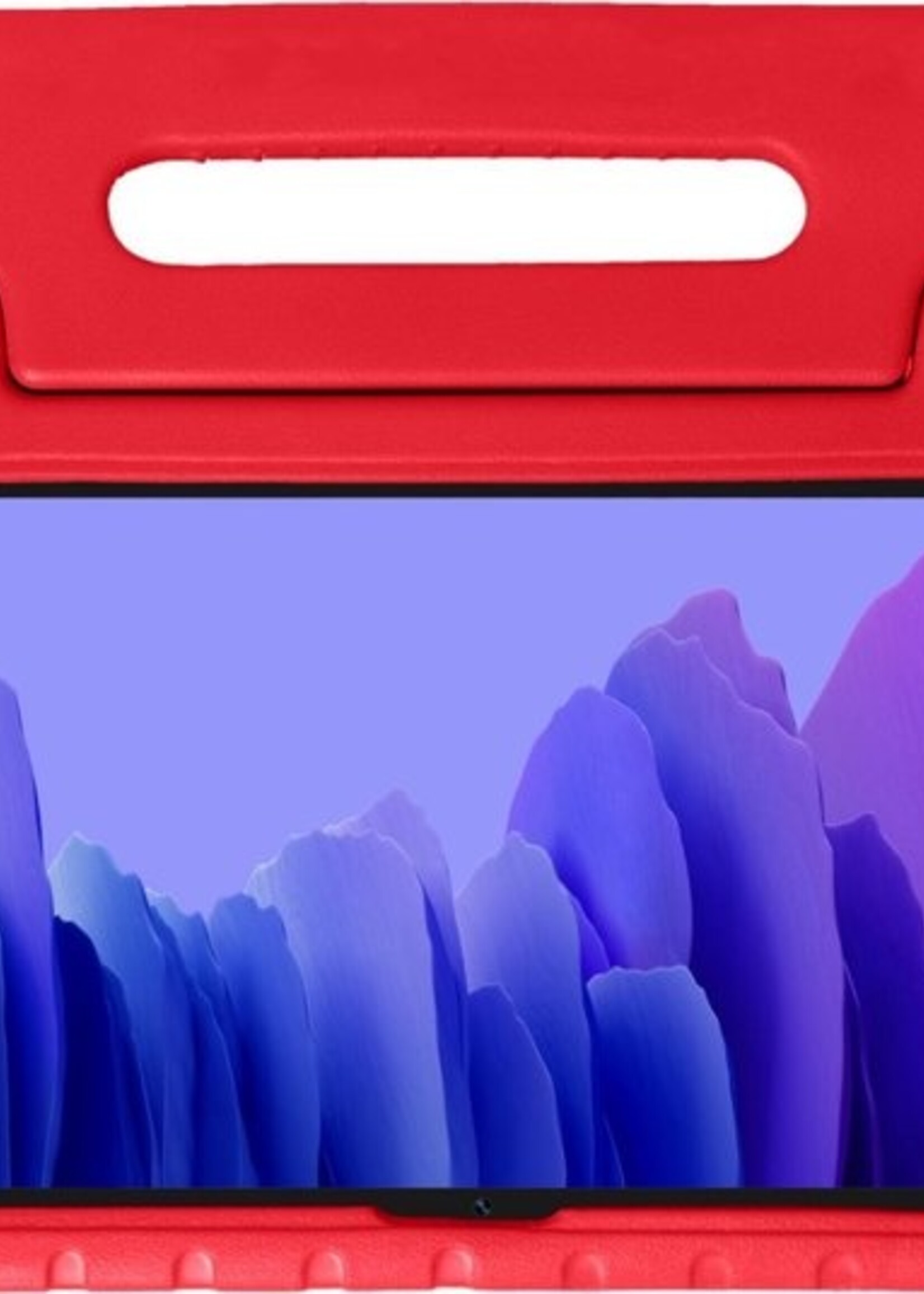 BTH Kinderhoes Geschikt voor Samsung Galaxy Tab A7 Hoes Kinder Hoesje Kids Case Cover Kidsproof Met 2x Screenprotector - Hoesje Geschikt voor Samsung Tab A7 Hoesje Kinder Hoes - Rood
