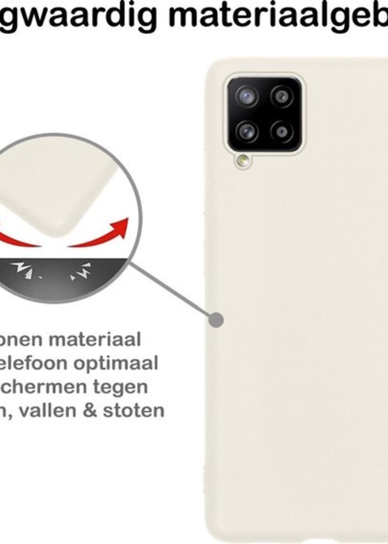 BTH Hoesje Geschikt voor Samsung A42 Hoesje Siliconen Case Hoes - Hoes Geschikt voor Samsung Galaxy A42 Hoes Cover Case - Wit