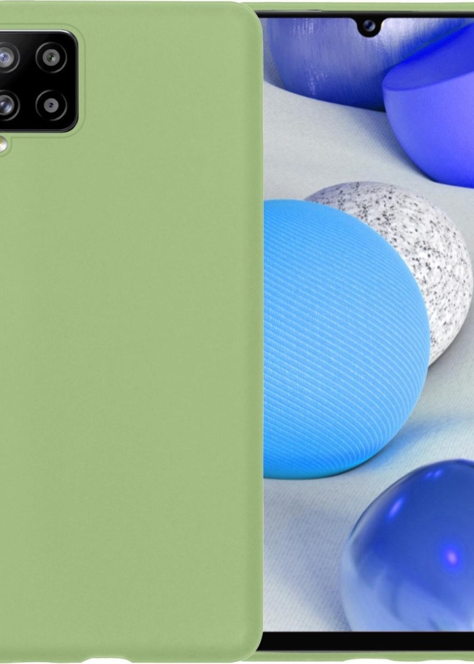 BTH Hoesje Geschikt voor Samsung A42 Hoesje Siliconen Case Hoes - Hoes Geschikt voor Samsung Galaxy A42 Hoes Cover Case - Groen