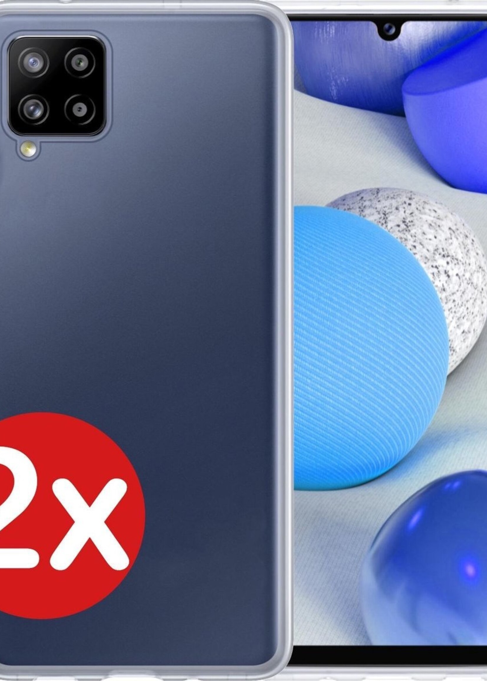 BTH Hoesje Geschikt voor Samsung A42 Hoesje Siliconen Case Hoes - Hoes Geschikt voor Samsung Galaxy A42 Hoes Cover Case - Transparant - 2 PACK