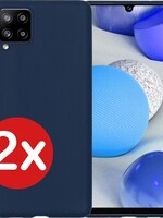 BTH BTH 2 PACK - Samsung Galaxy A42 hoesje siliconen - Donkerblauw
