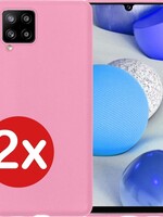 BTH BTH 2 PACK - Samsung Galaxy A42 hoesje siliconen - Roze