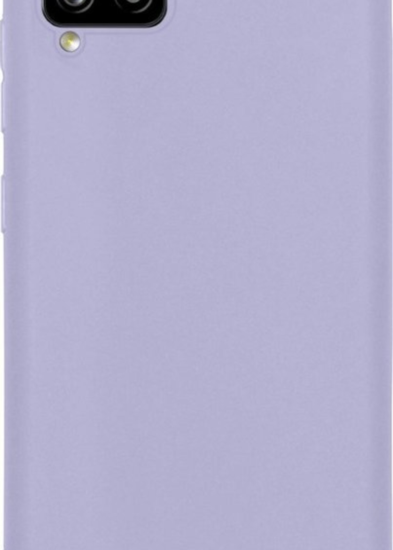 BTH Hoesje Geschikt voor Samsung A12 Hoesje Siliconen Case Hoes - Hoes Geschikt voor Samsung Galaxy A12 Hoes Cover Case - Lila