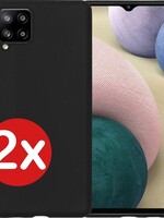 BTH BTH 2 PACK - Samsung Galaxy A12 hoesje siliconen - Zwart