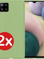 BTH BTH 2 PACK - Samsung Galaxy A12 hoesje siliconen - Groen