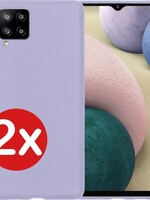 BTH BTH 2 PACK - Samsung Galaxy A12 hoesje siliconen - Lila
