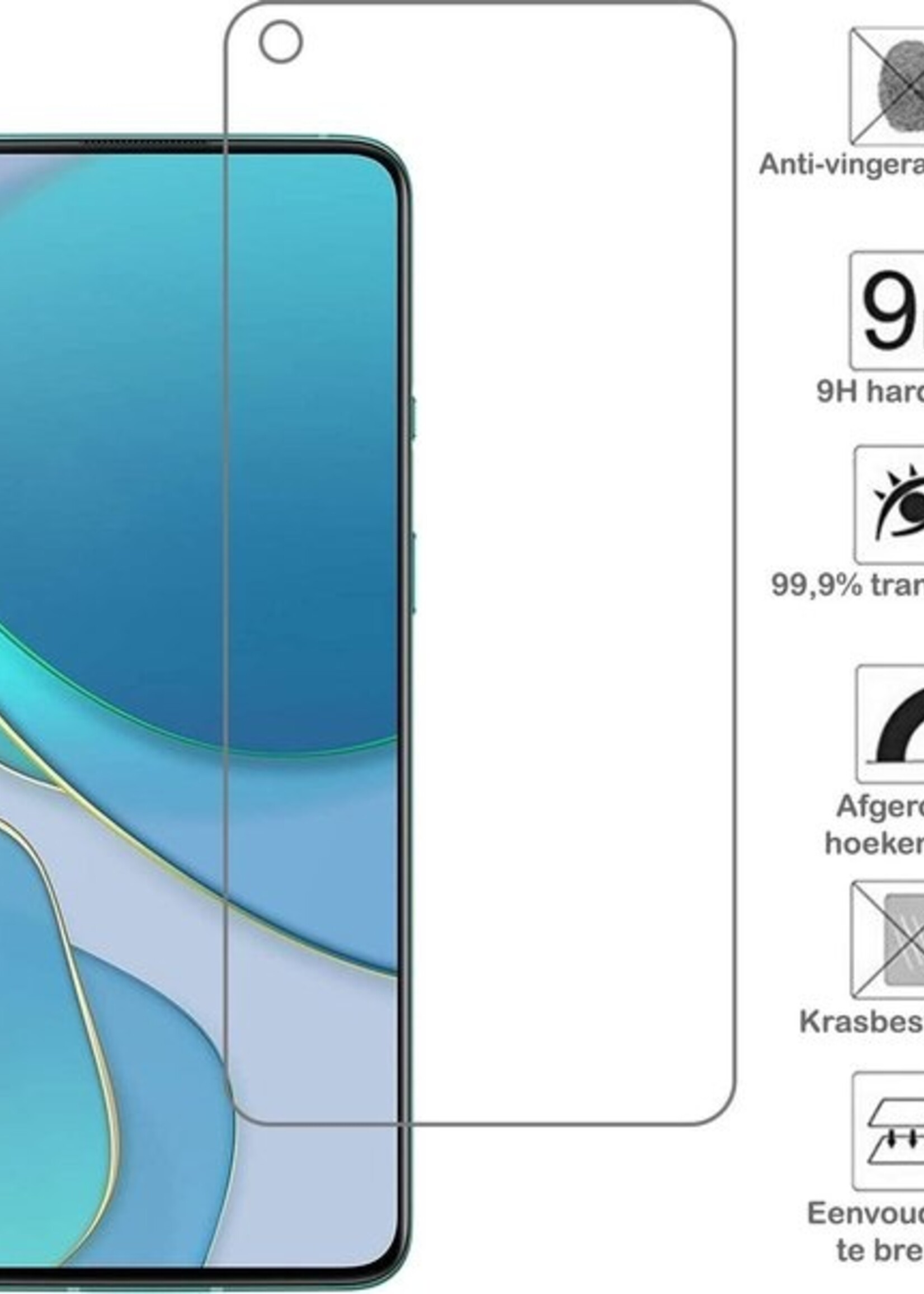 BTH Screenprotector Geschikt voor OnePlus 8T Screenprotector Glas Gehard Tempered Glass - Screenprotector Geschikt voor OnePlus 8T Screen Protector Screen Cover - 2 PACK