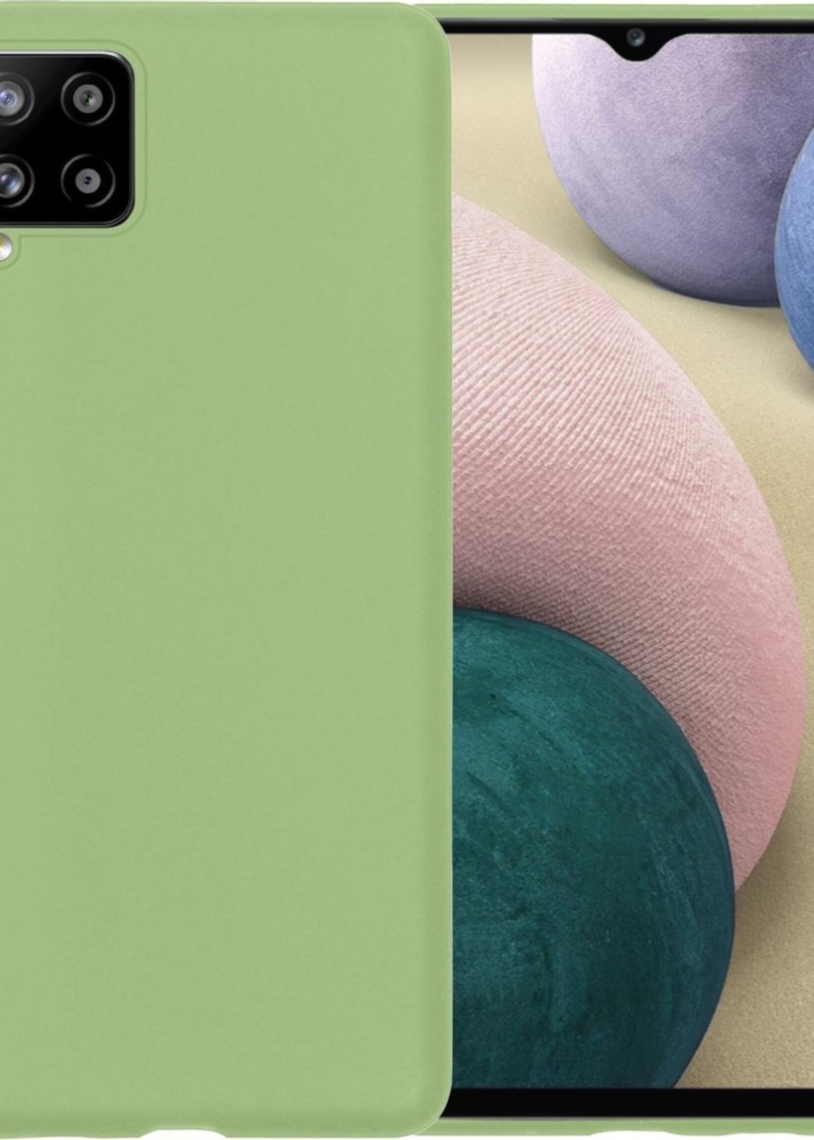 BTH Hoesje Geschikt voor Samsung A12 Hoesje Siliconen Case Hoes - Hoes Geschikt voor Samsung Galaxy A12 Hoes Cover Case - Groen
