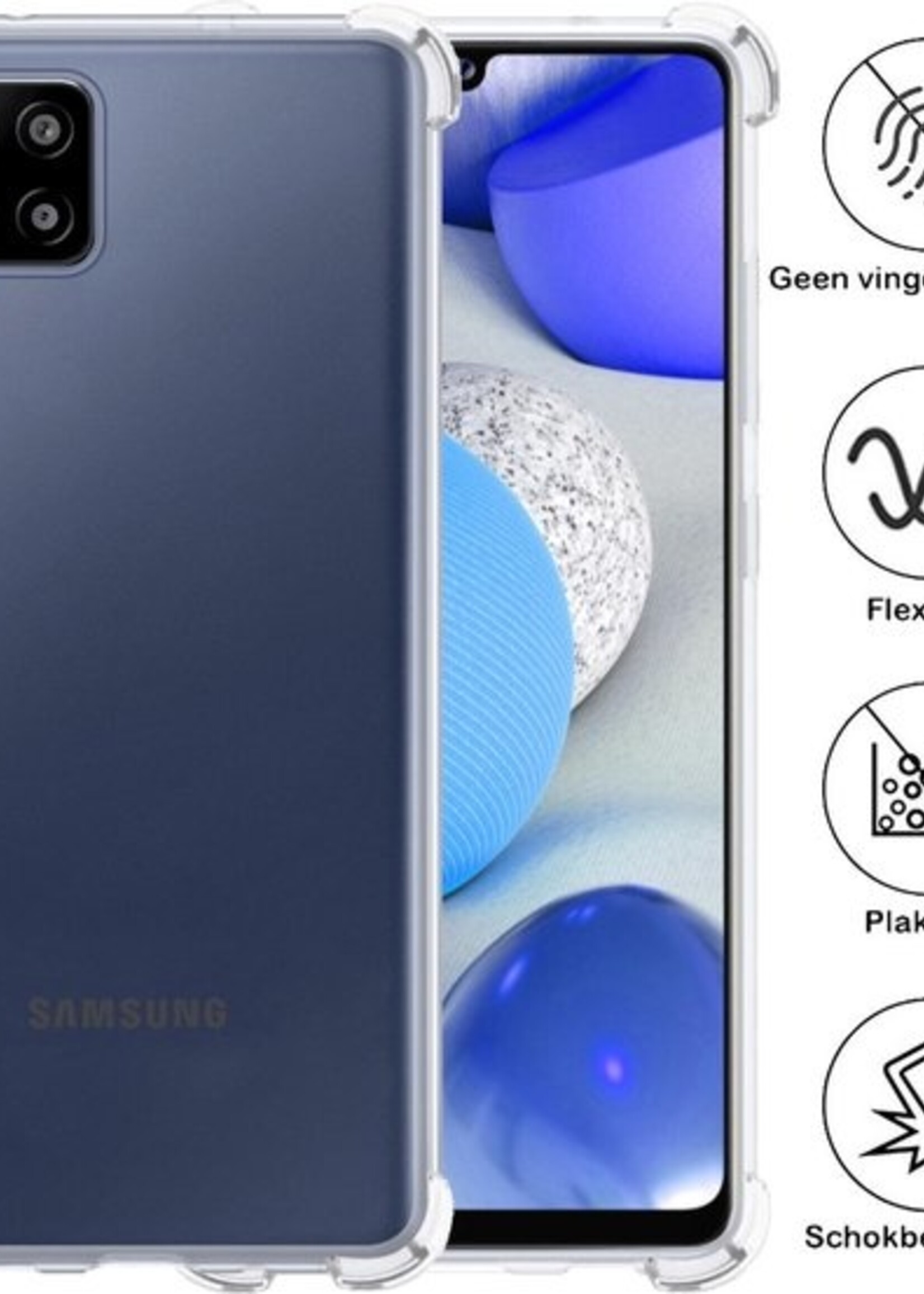 BTH Hoesje Geschikt voor Samsung A42 Hoesje Siliconen Shock Proof Case Hoes - Hoes Geschikt voor Samsung Galaxy A42 Hoes Cover Case Shockproof - Transparant - 2 PACK