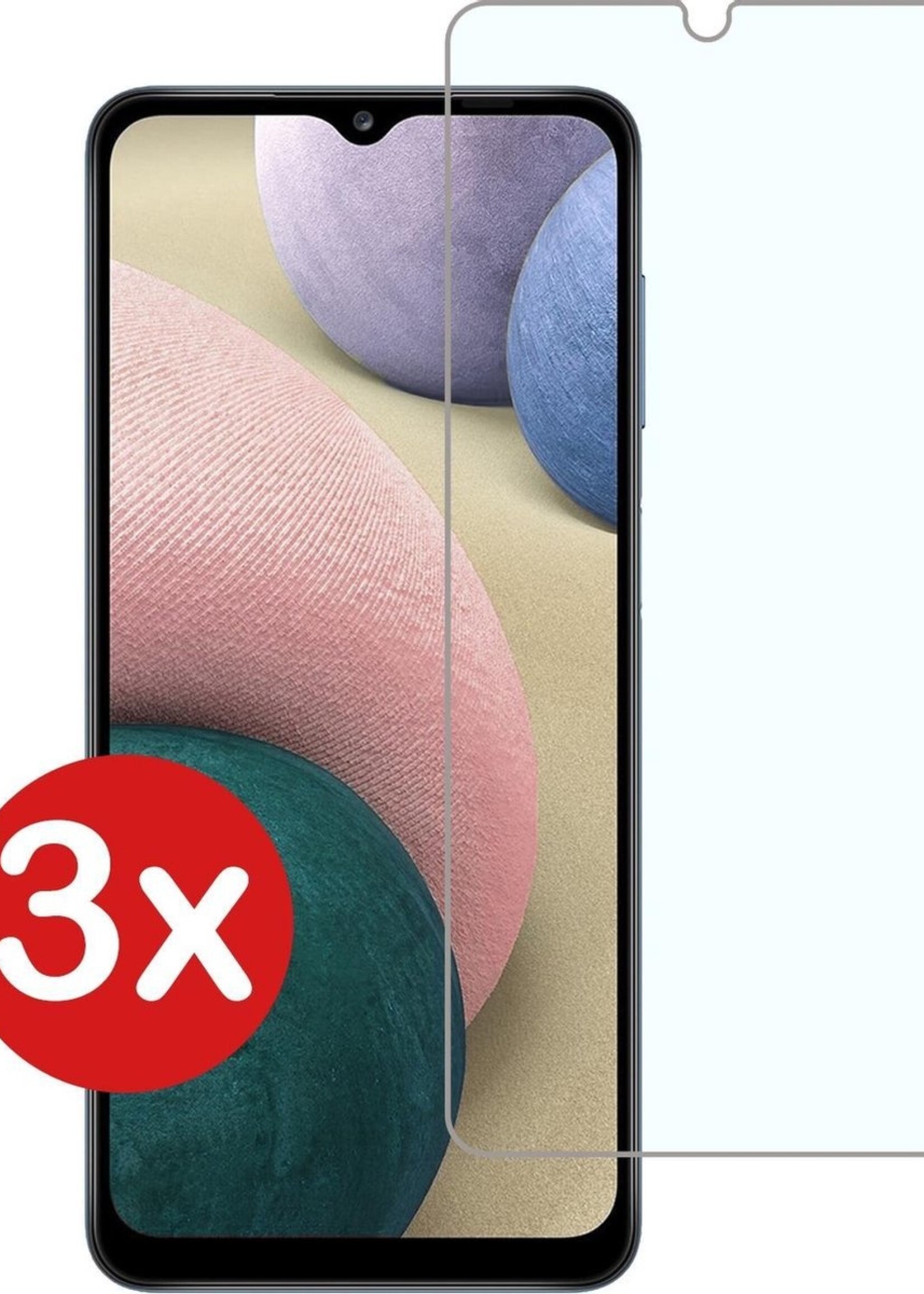 BTH Screenprotector Geschikt voor Samsung A12 Screenprotector Glas Gehard Tempered Glass - Screenprotector Geschikt voor Samsung Galaxy A12 Screen Protector Screen Cover - 3 PACK