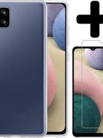 BTH BTH Samsung Galaxy A12 hoesje siliconen transparant met screenprotector