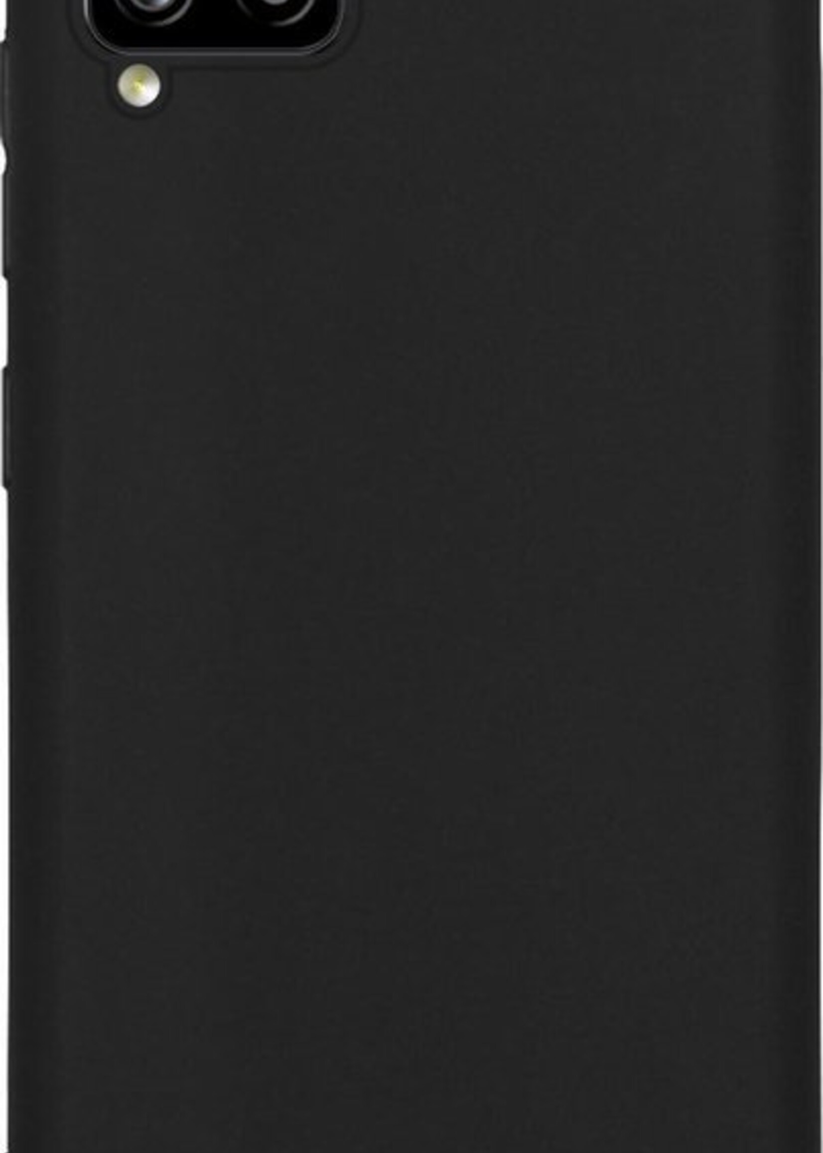 BTH Hoesje Geschikt voor Samsung A12 Hoesje Siliconen Case Hoes Met Screenprotector - Hoes Geschikt voor Samsung Galaxy A12 Hoes Cover Case - Zwart
