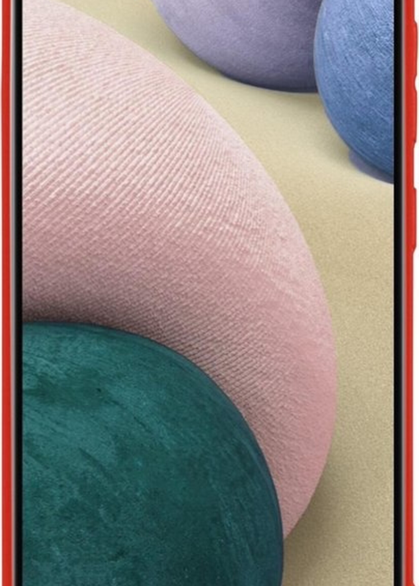 BTH Hoesje Geschikt voor Samsung A12 Hoesje Siliconen Case Hoes Met Screenprotector - Hoes Geschikt voor Samsung Galaxy A12 Hoes Cover Case - Rood