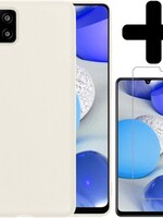 BTH BTH Samsung Galaxy A42 hoesje siliconen wit met screenprotector