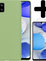 BTH BTH Samsung Galaxy A42 hoesje siliconen groen met screenprotector