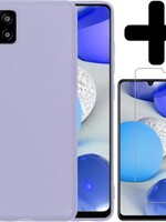 BTH BTH Samsung Galaxy A42 hoesje siliconen lila met screenprotector