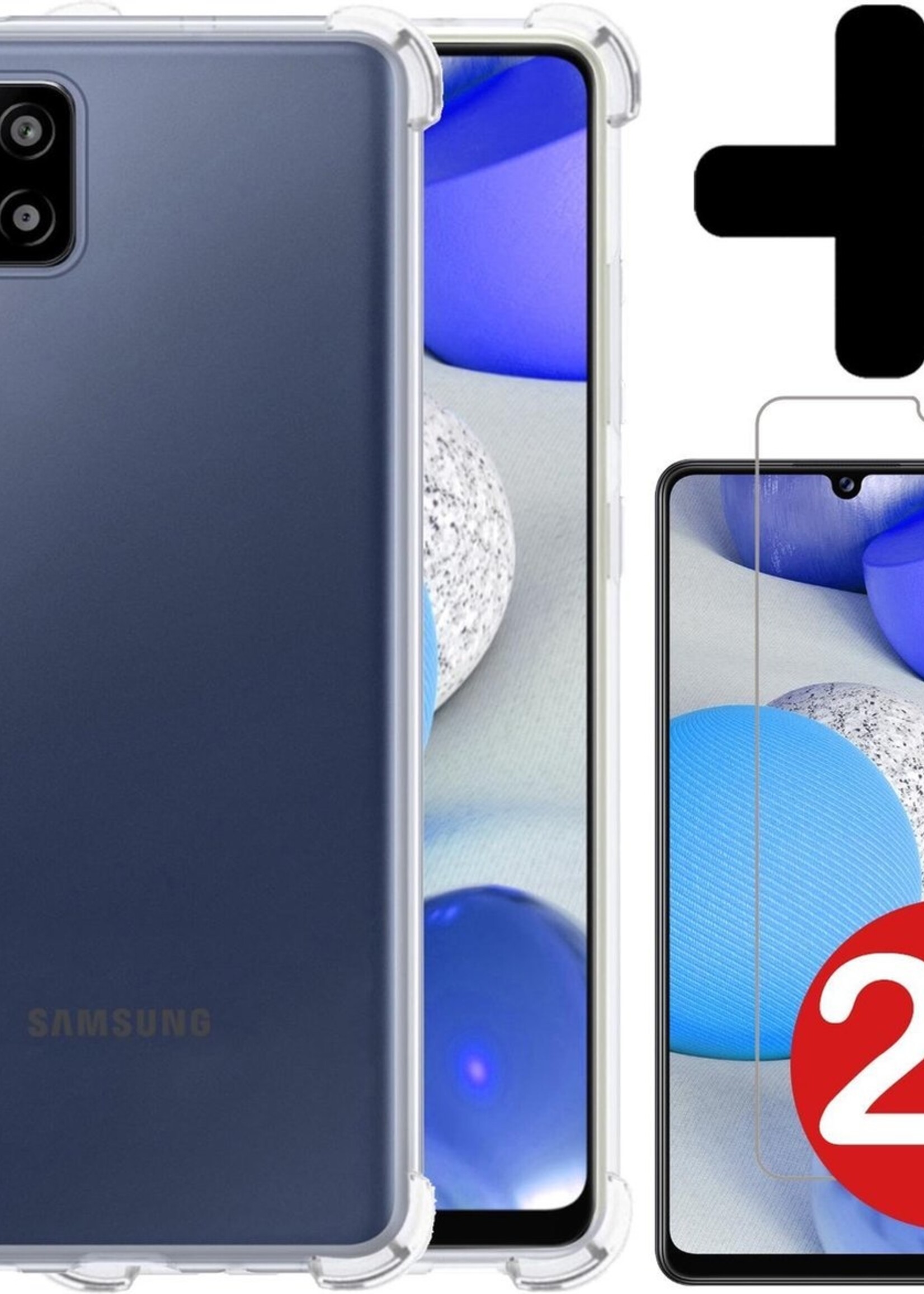 BTH Hoesje Geschikt voor Samsung A42 Hoesje Siliconen Shock Proof Case Hoes Met 2x Screenprotector - Hoes Geschikt voor Samsung Galaxy A42 Hoes Cover Case Shockproof - Transparant