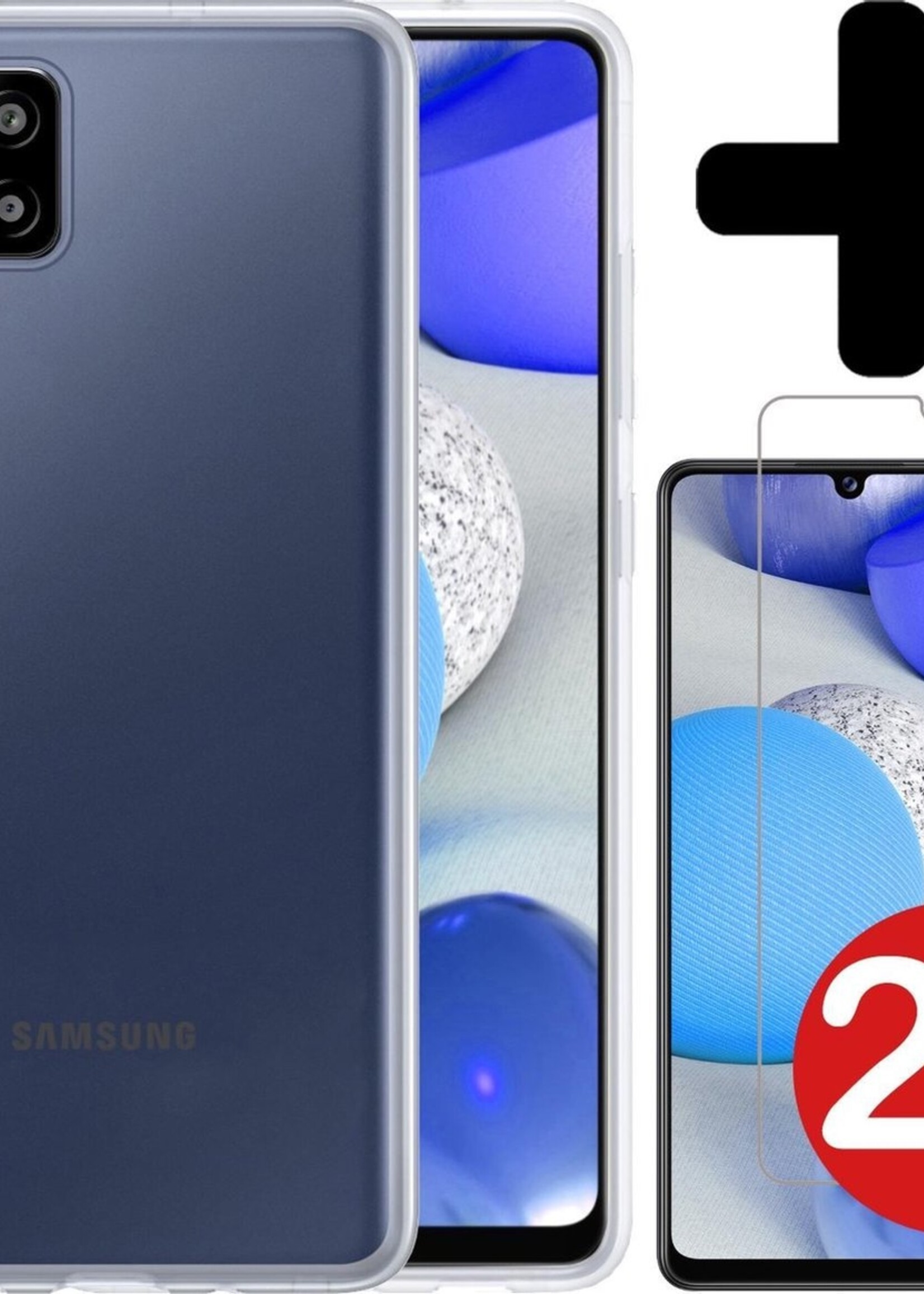 BTH Hoesje Geschikt voor Samsung A42 Hoesje Siliconen Case Hoes Met 2x Screenprotector - Hoes Geschikt voor Samsung Galaxy A42 Hoes Cover Case - Transparant